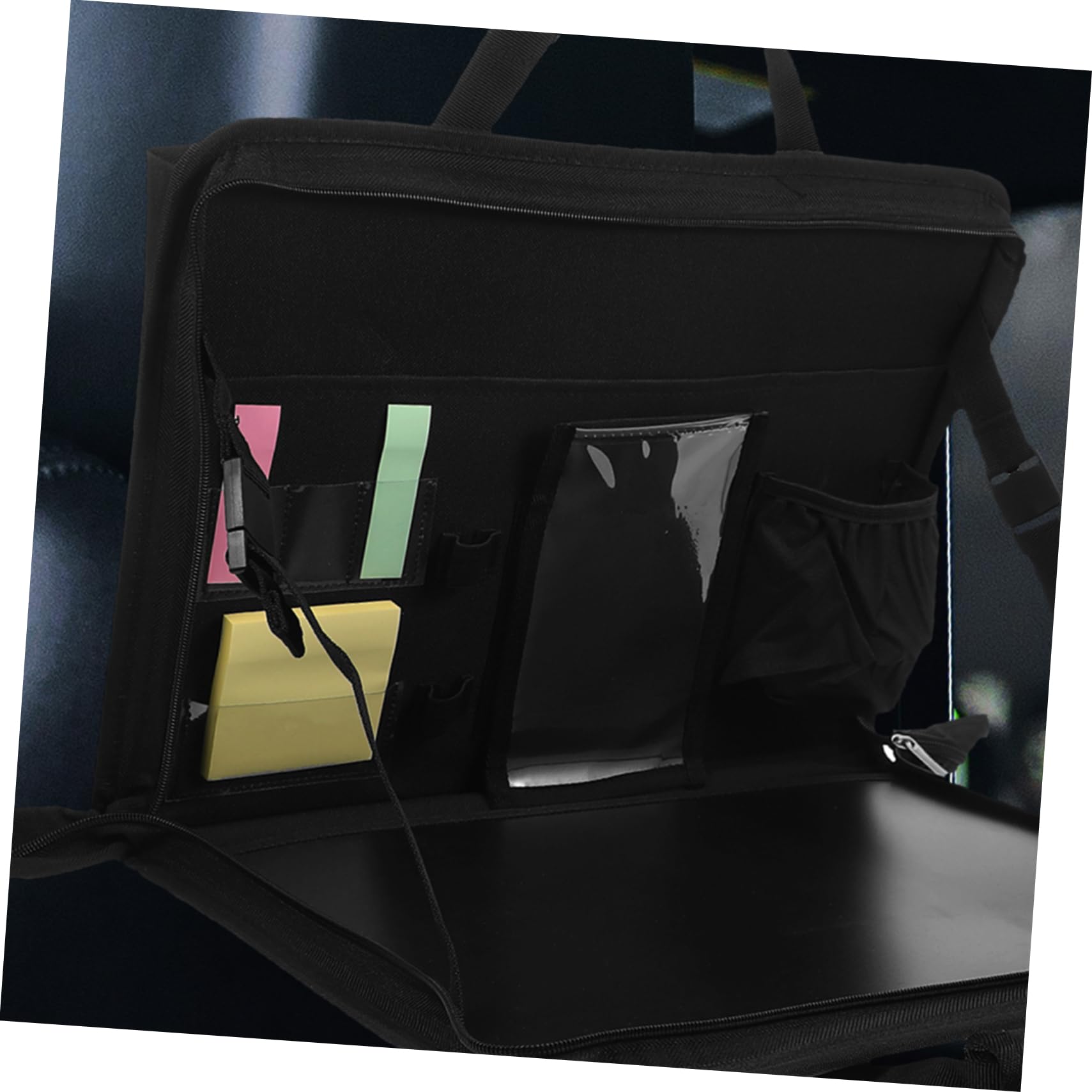 OUNONA Table Pliante Voiture Noire Compacte en Tissu Oxford pour Repas