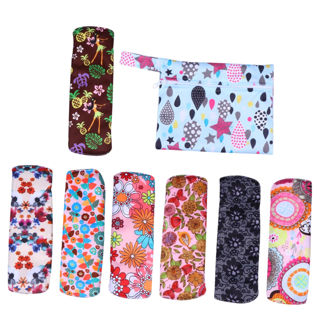 FOMIYES 8pezzi Assorbenti Igienici Lavabili in Cotone per Donna Traspiranti con Materiale Bambù Riutilizzabili e Resistenti Pratici e Ecologici