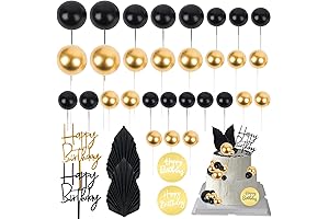 36 PCS Mini Ball Cake Topper Cupcake Insert Acrylic Cake Topper Cake...
