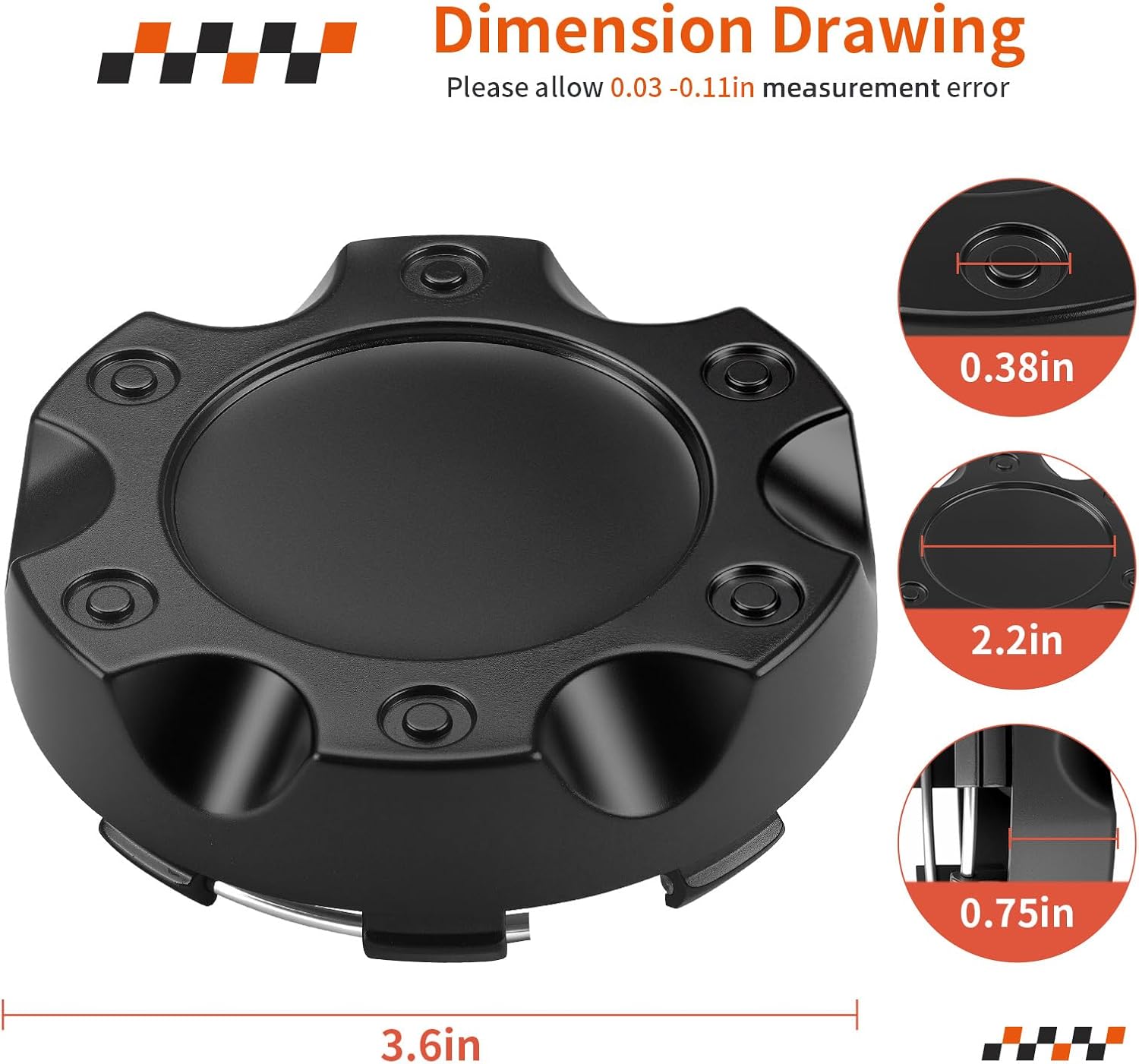 4Pcs Front or Rear Wheel Center Caps For Polaris RZR XP 1000 (Exclude RZR 1000 XP 4 Edition) 2017-2022 1522853-655