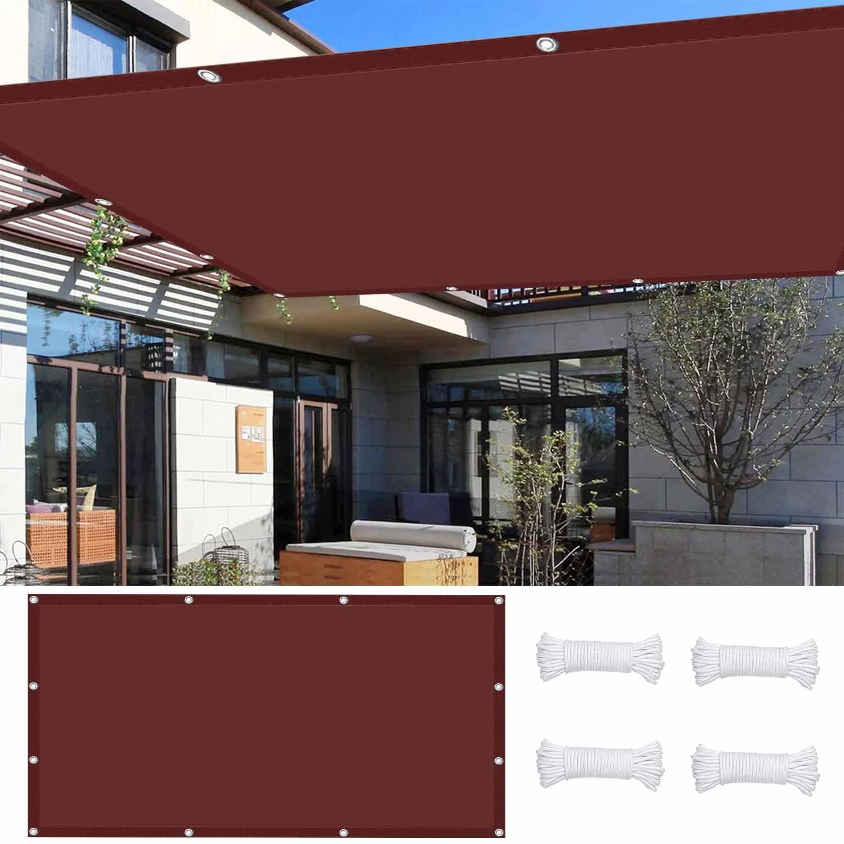Voile d'ombrage anti-UV bloquant la chaleur 1x3,2 m bordeaux pour abriter un balcon étroit