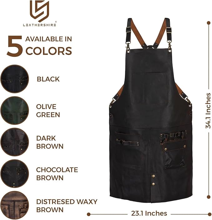 Grembiule In Pelle Pieno Fiore Nera, Grembiule Da - Foto 2