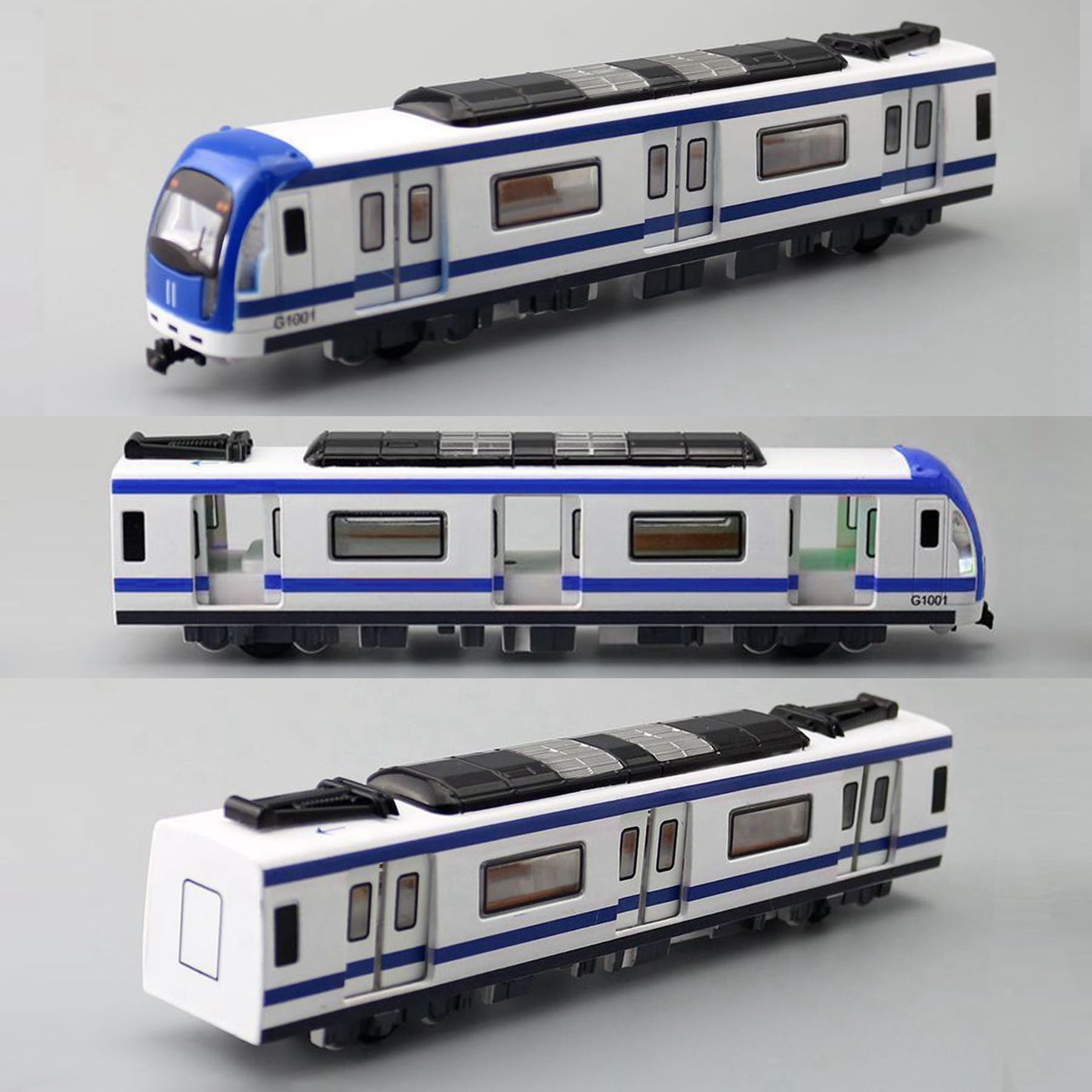 Juegos de Juguetes de Metro, Juegos de Coches de Juguete de aleación Metro Urbano, Juegos de Juguetes de Modelos de automóviles(Azul)