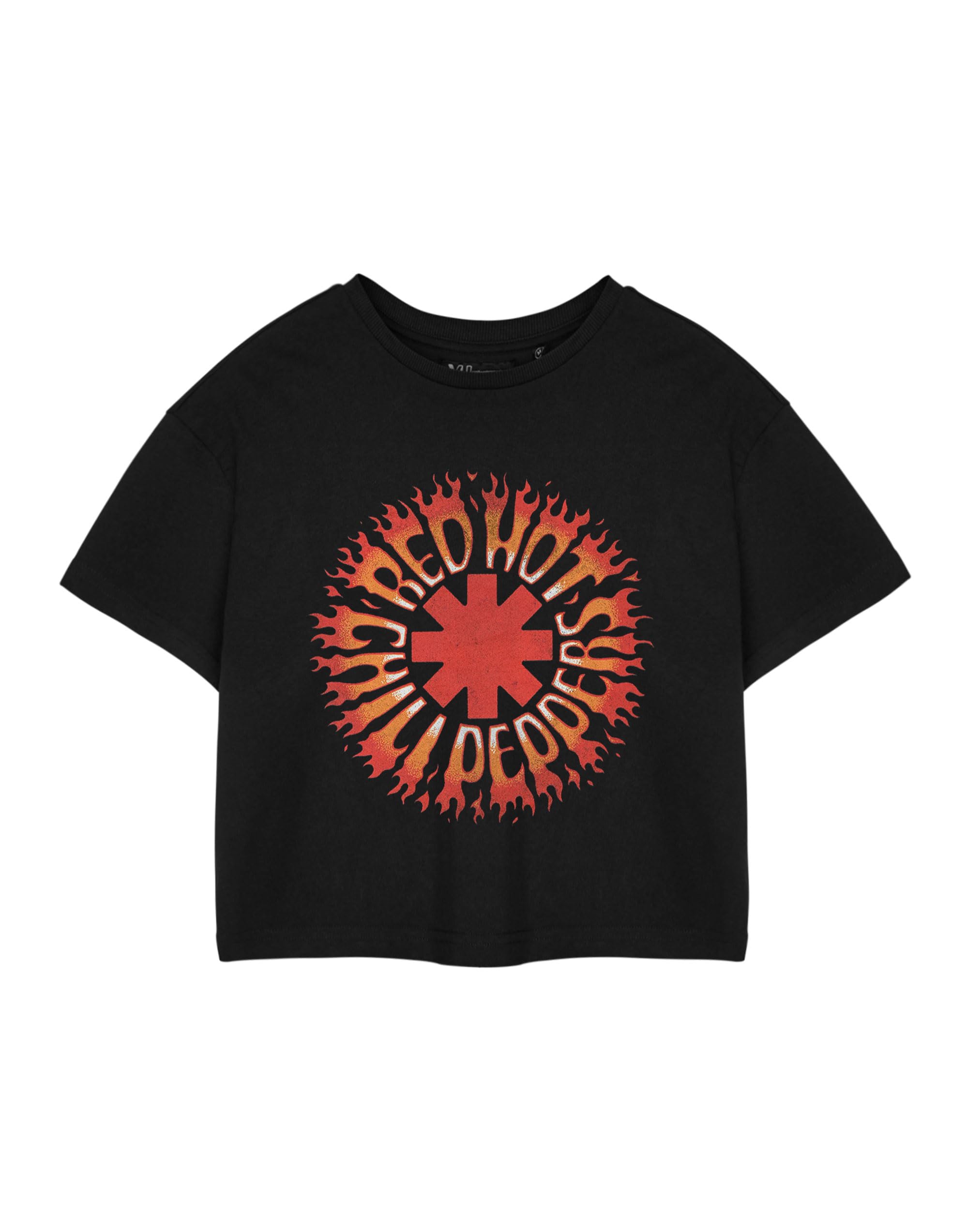 Vanilla Underground Red Hot Chili Peppers Womens Black Flame Cropped Short Sleeved T-Shirt (Xxx-Large) from B&Q
