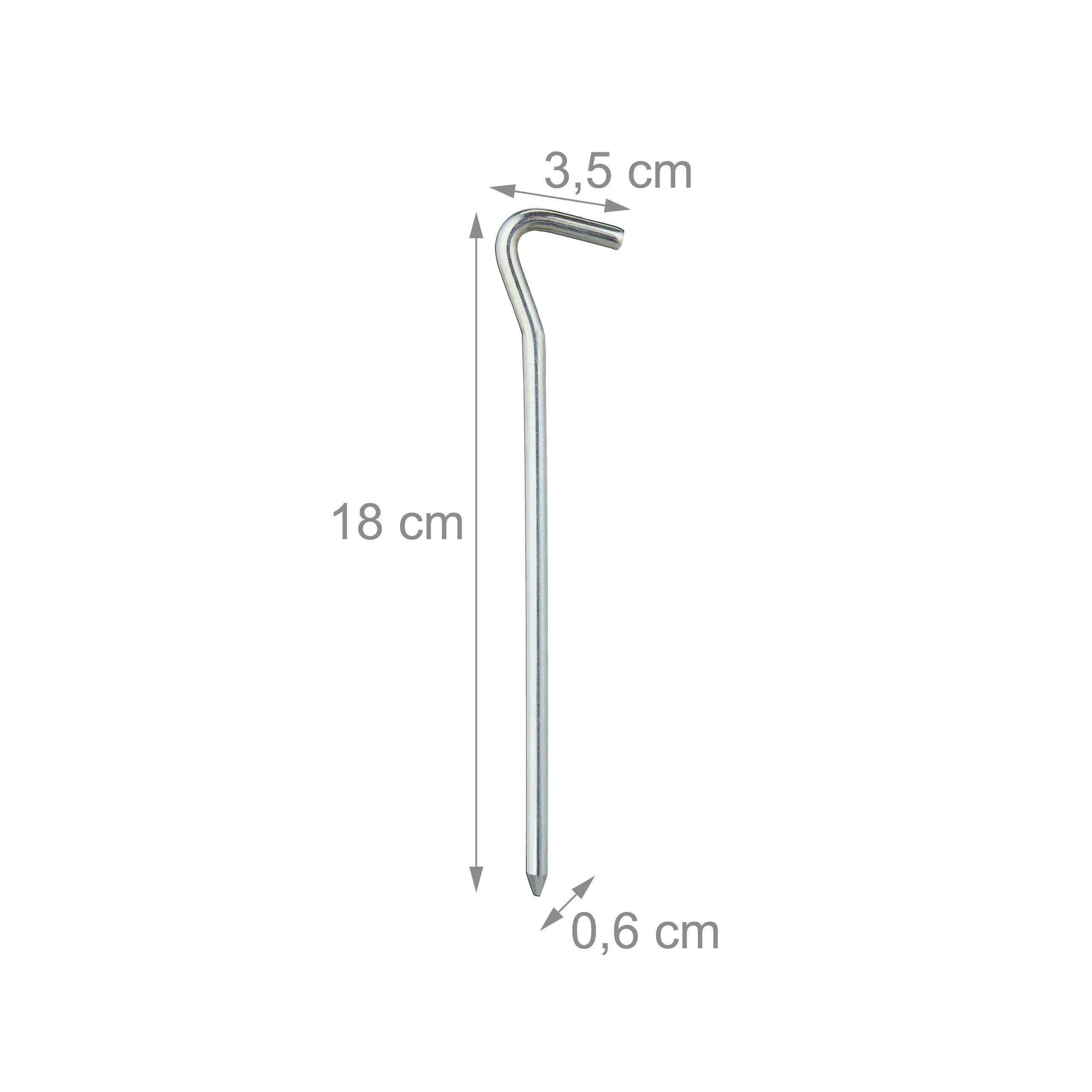 Relaxdays Zeltheringe, 24er Set, rund, Normale & Harte Böden, Camping Heringe, verzinktes Eisen, 18 cm lang, Silber