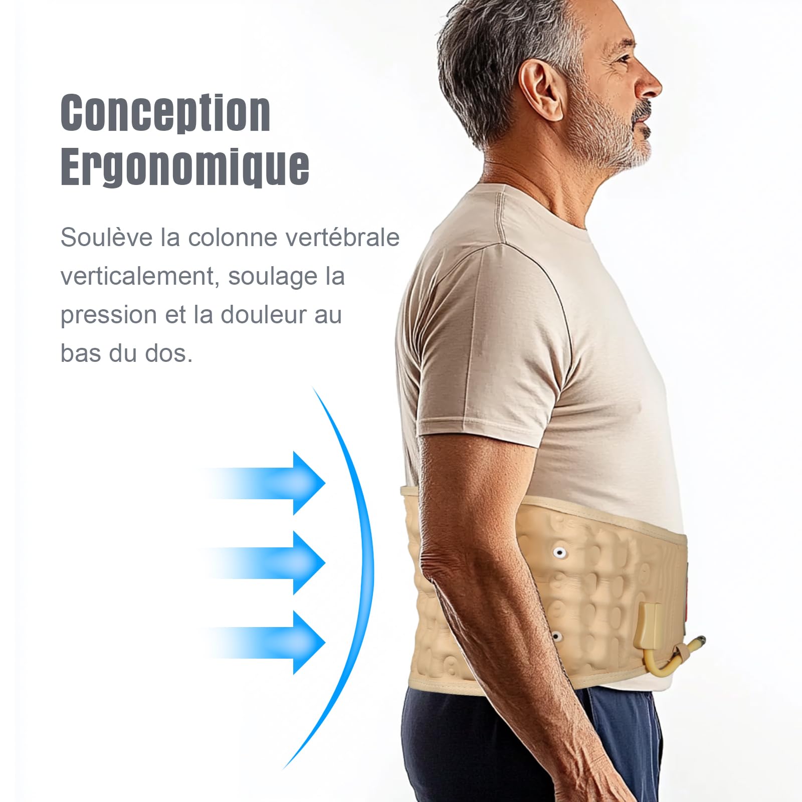 Ceinture de Décompression Lombaire pour Soulager Douleurs Lombaires & Soutenir Région Lombaire. Corset de Décompression pour Sciatique. Ceinture de Décompression Vertébrale pour Femmes et Hommes