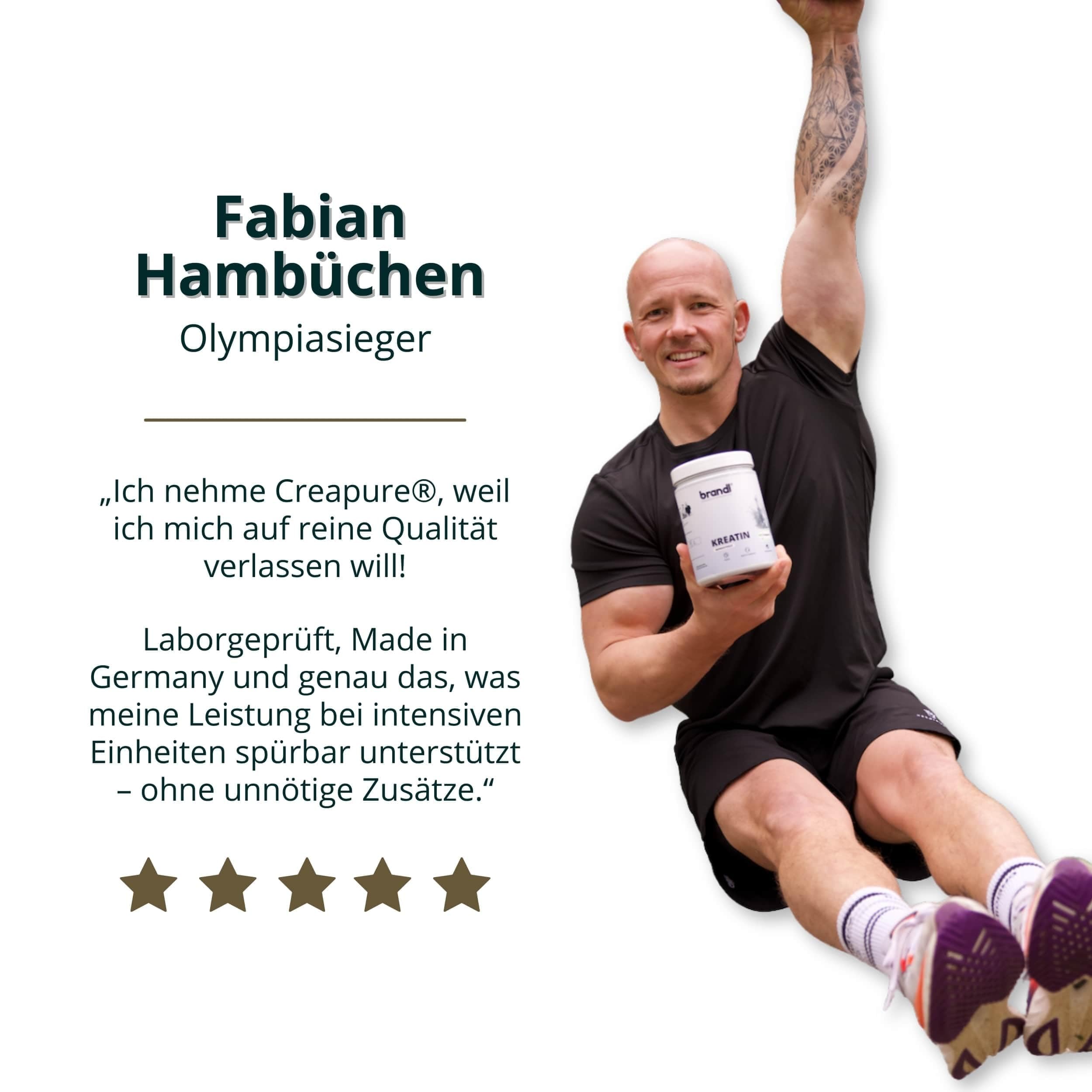 Kreatin Pulver Monohydrat CREAPURE 500g – 100% made in Germany – vegan, perfekte Löslichkeit & unabhängig laborgeprüft – Creatin/Kreatinpulver für Männer & Frauen ohne Zusatzstoffe von brandl