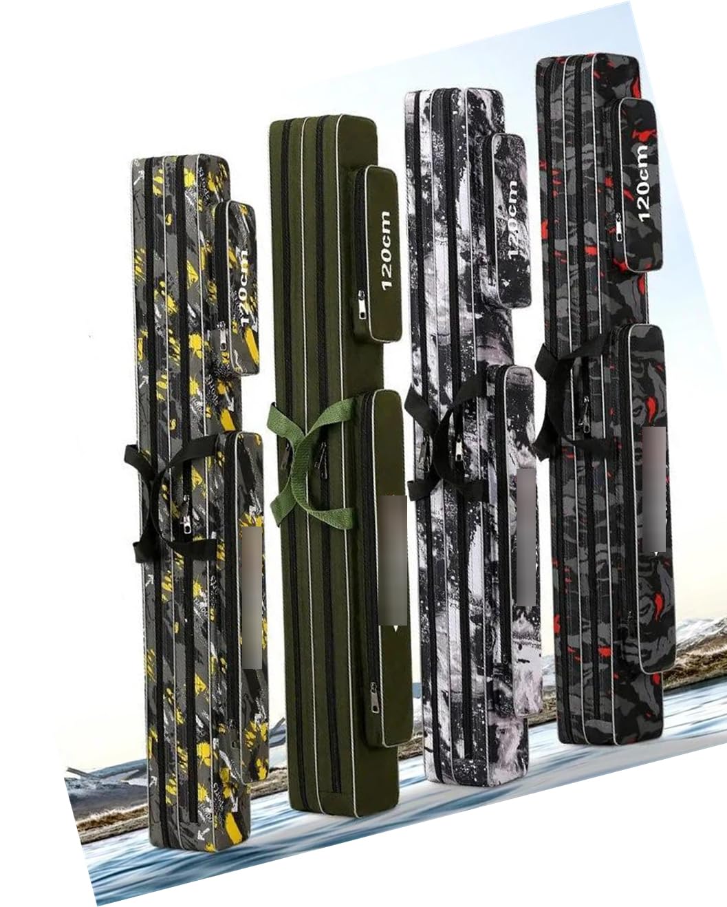 Suwequest Borsa di immagazzinaggio dell'attrezzatura da pesca 120 125 130CM ispessito impermeabile multifunzionale borsa da pesca 2/3 strati borsa per canna da pesca, 3 strati 120 cm2