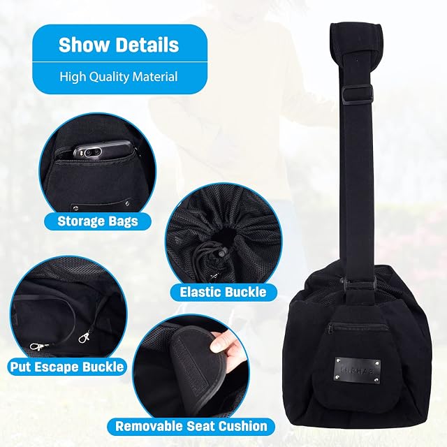 Foto 5 de 6 de PETCUTE Bolsa de Transporte para Perros,Manos Libres Bandolera para Perro,Correa de Hombro Ajustable,Bolsa…