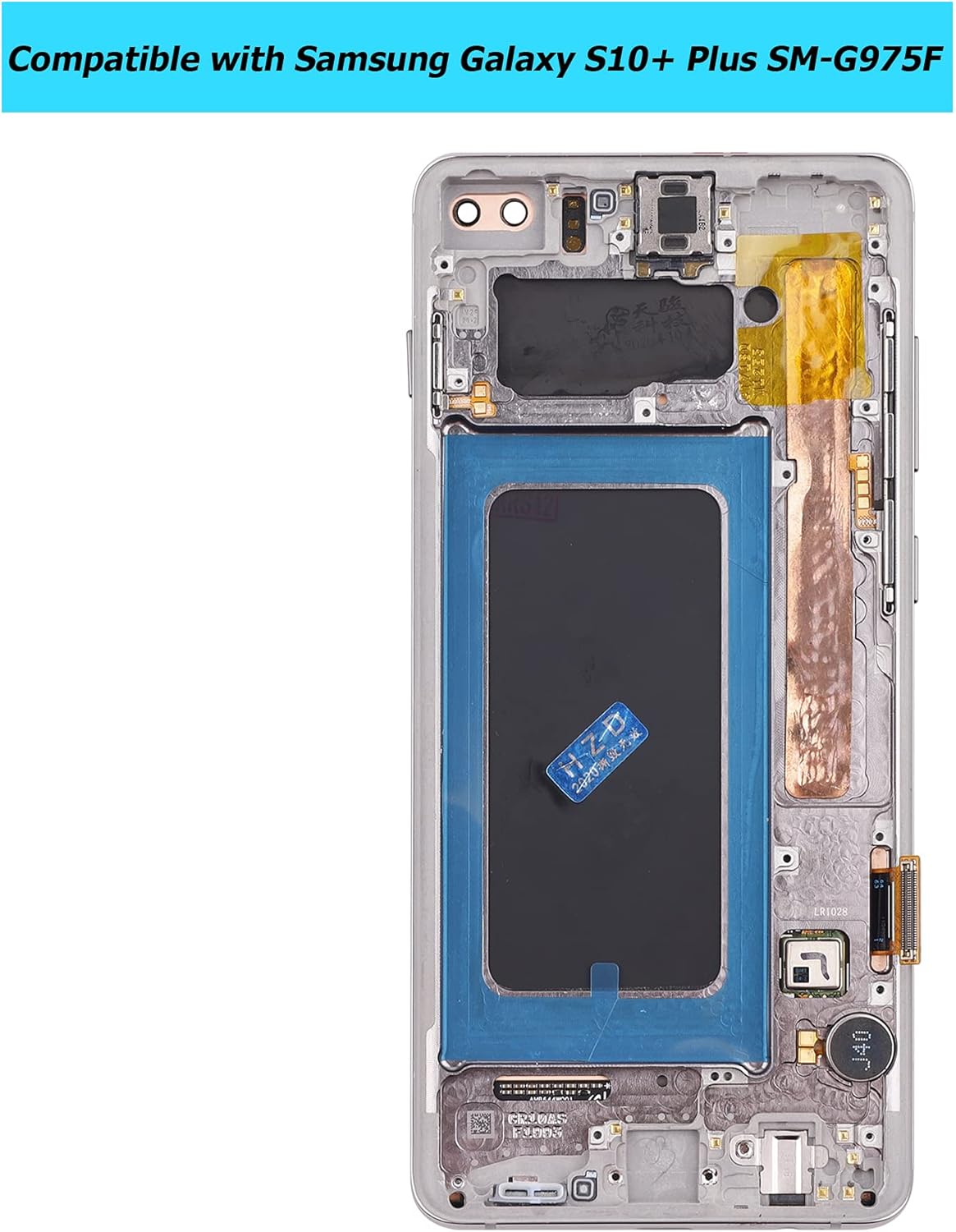 vvsialeek dynamic amoled compatible with samsung galaxy s10 plus sm g975f sm g975u sm g975w lcd touch screen display black with frame tools