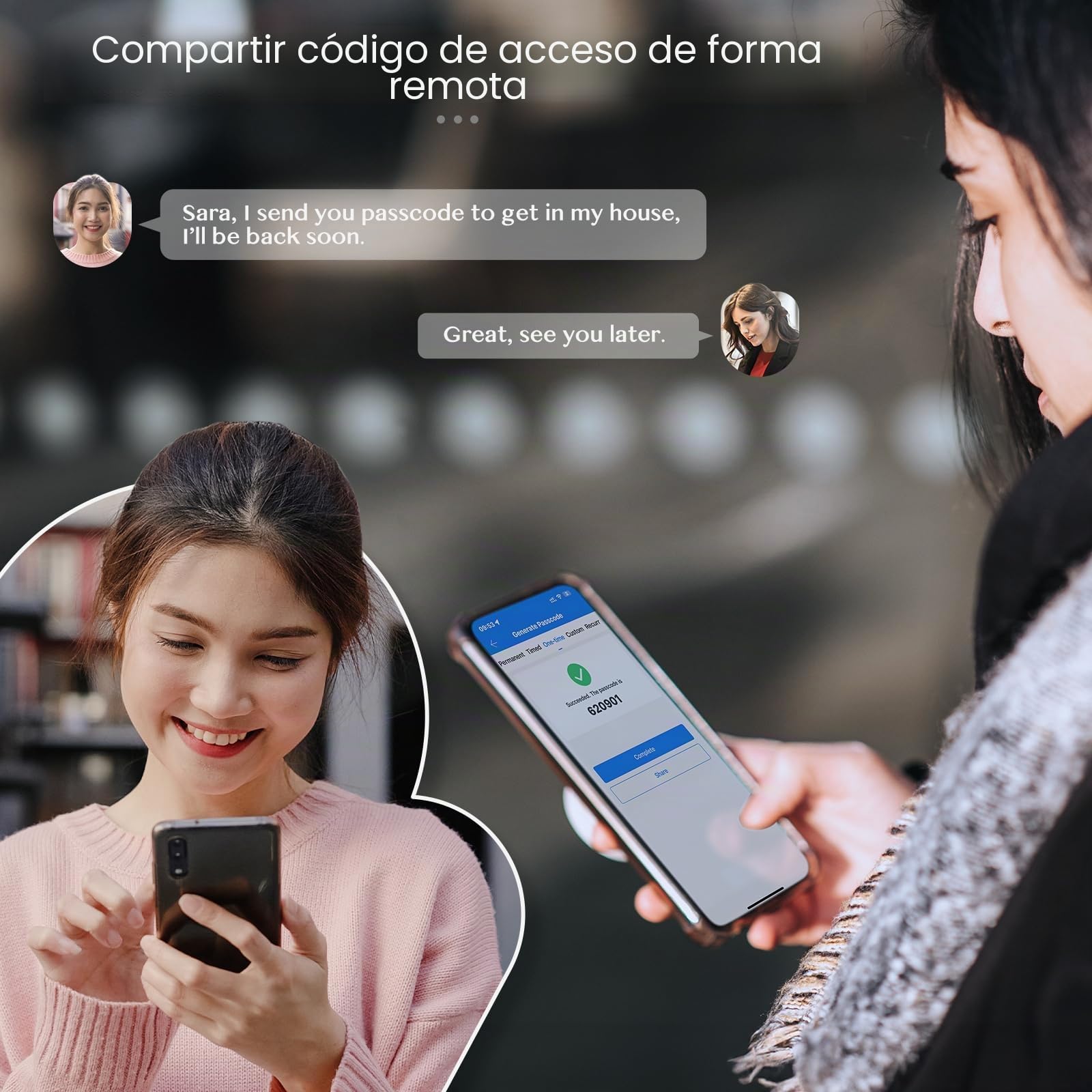 Ruveno Cerradura de puerta inteligente resistente a la intemperie con asa: entrada sin llave de huellas dactilares - Cerradura de puerta de código digital para puerta de madera de aluminio - Cerrojo