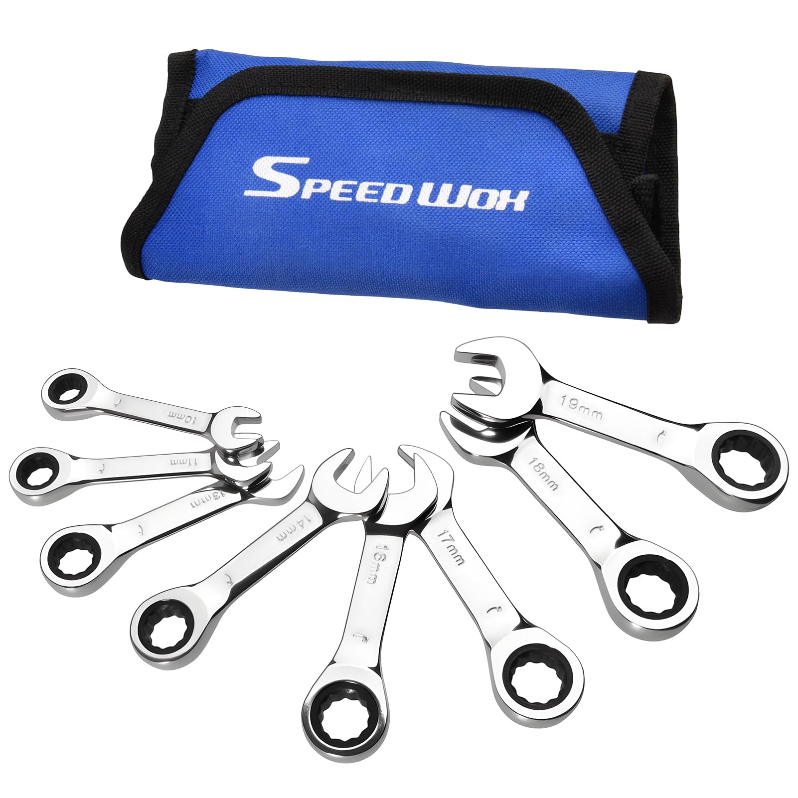 Clés mixtes à cliquet courtes SPEEDWOX coffret de 8 pièces métriques en acier CR-V