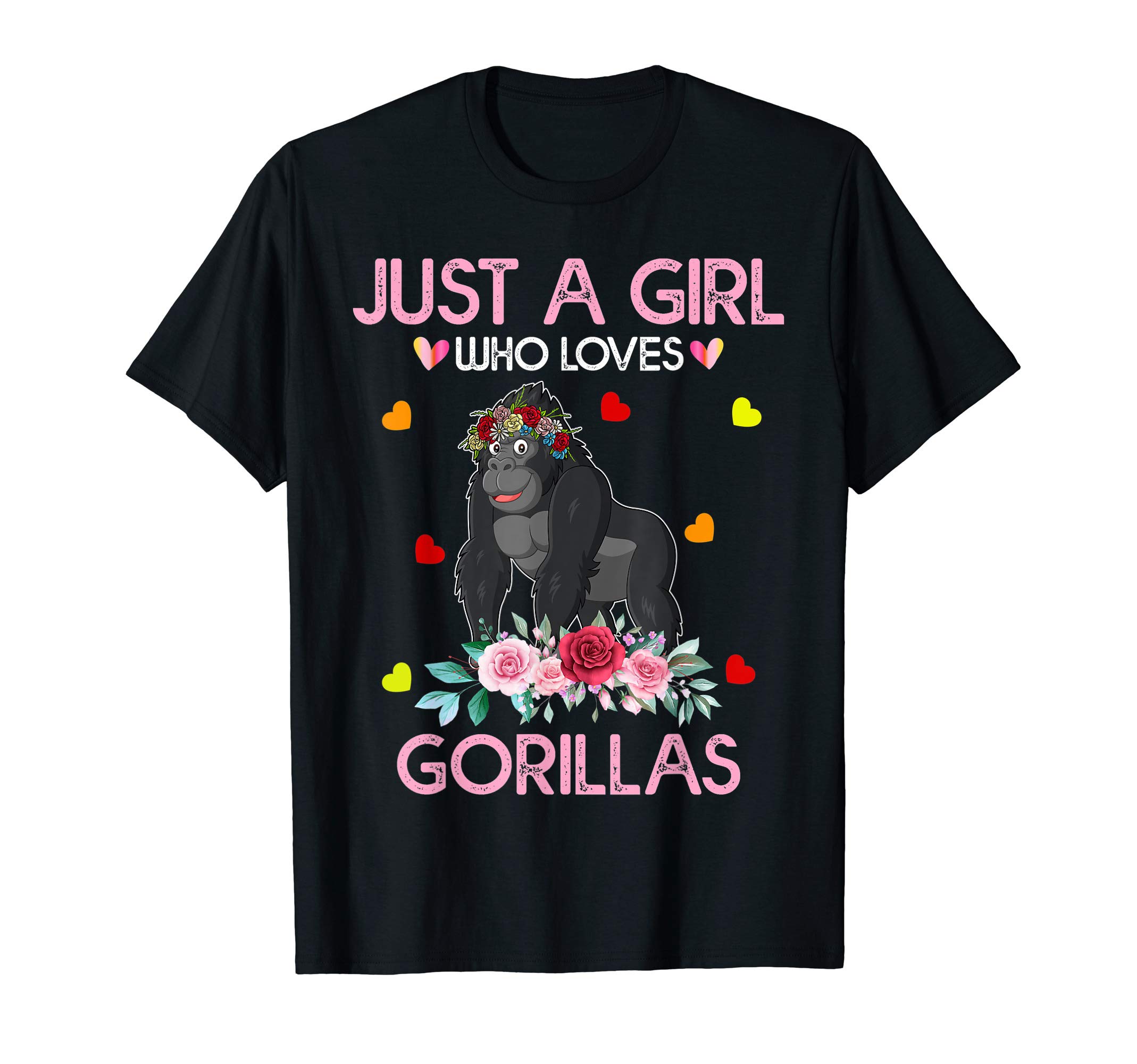 Just A Girl Who Loves Gorillas Tee GiftsGorilla Lover Women Gift Just A Girl Who Loves Gorillas T-ShirtOEKO-TEX STANDARD 100