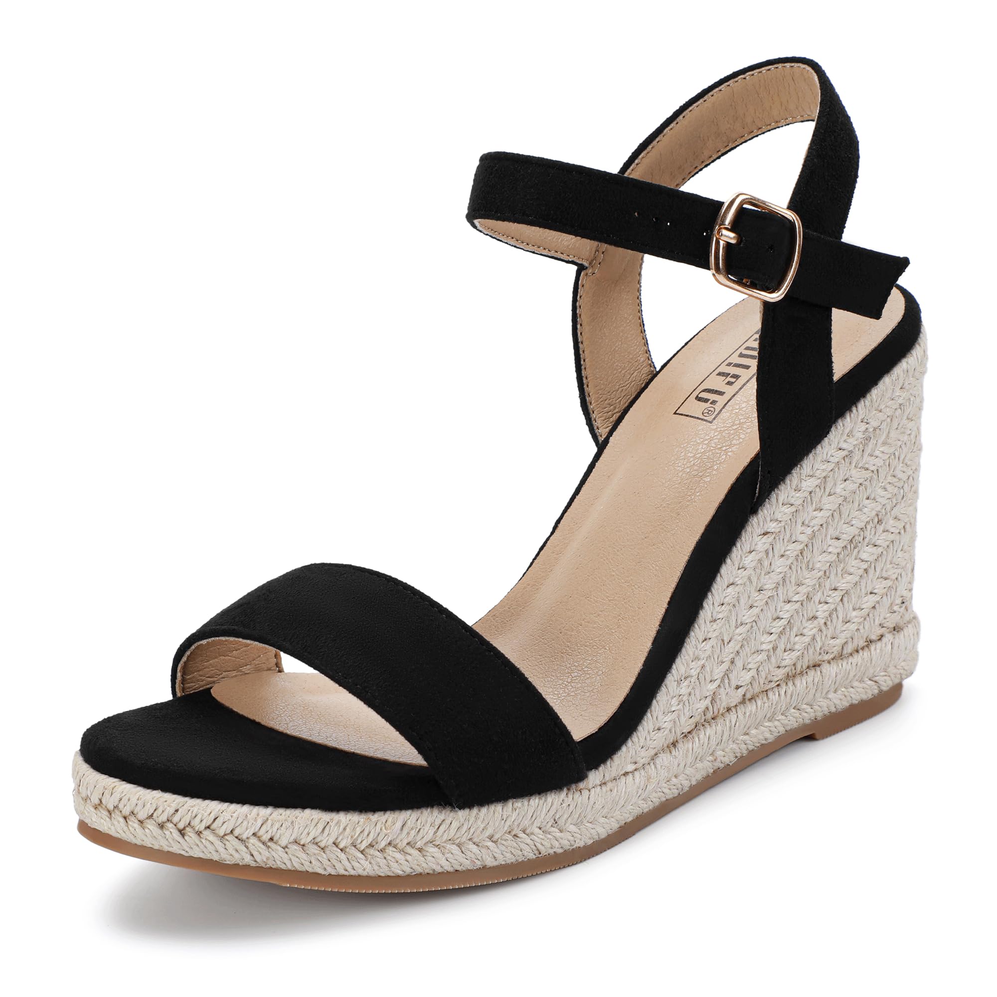 IDIFU Women's IN4 Espadrille Platform Open Toe Wedge Sandals