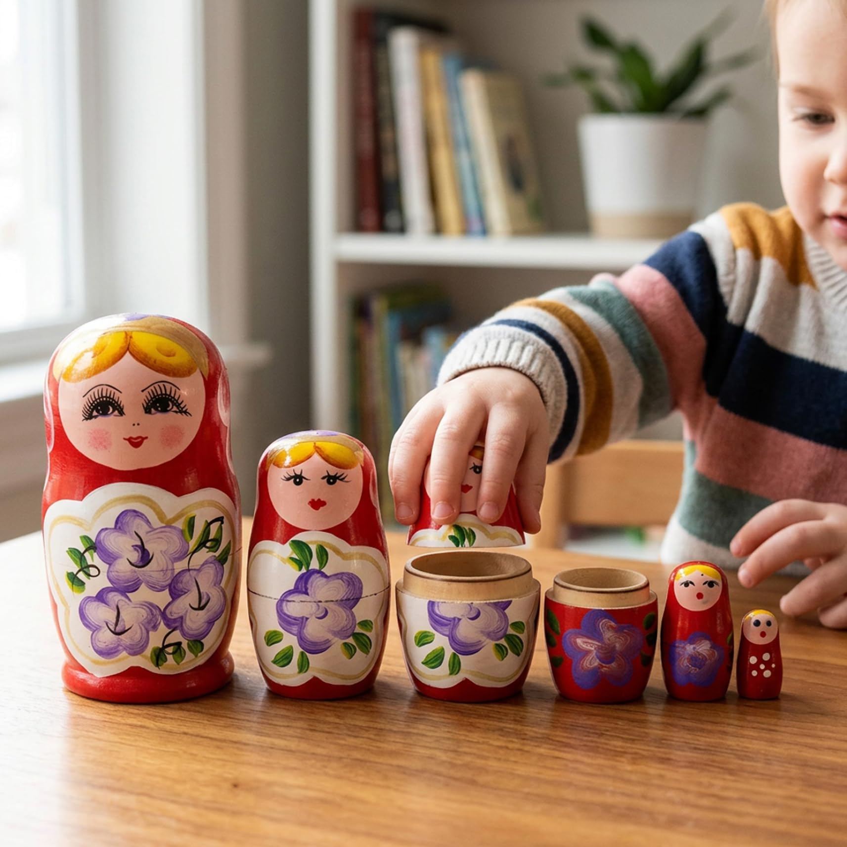 Poupées Russes Matriochka en Bois à 5 Couches, décoration Traditionnelle pour Enfants, Cadeau