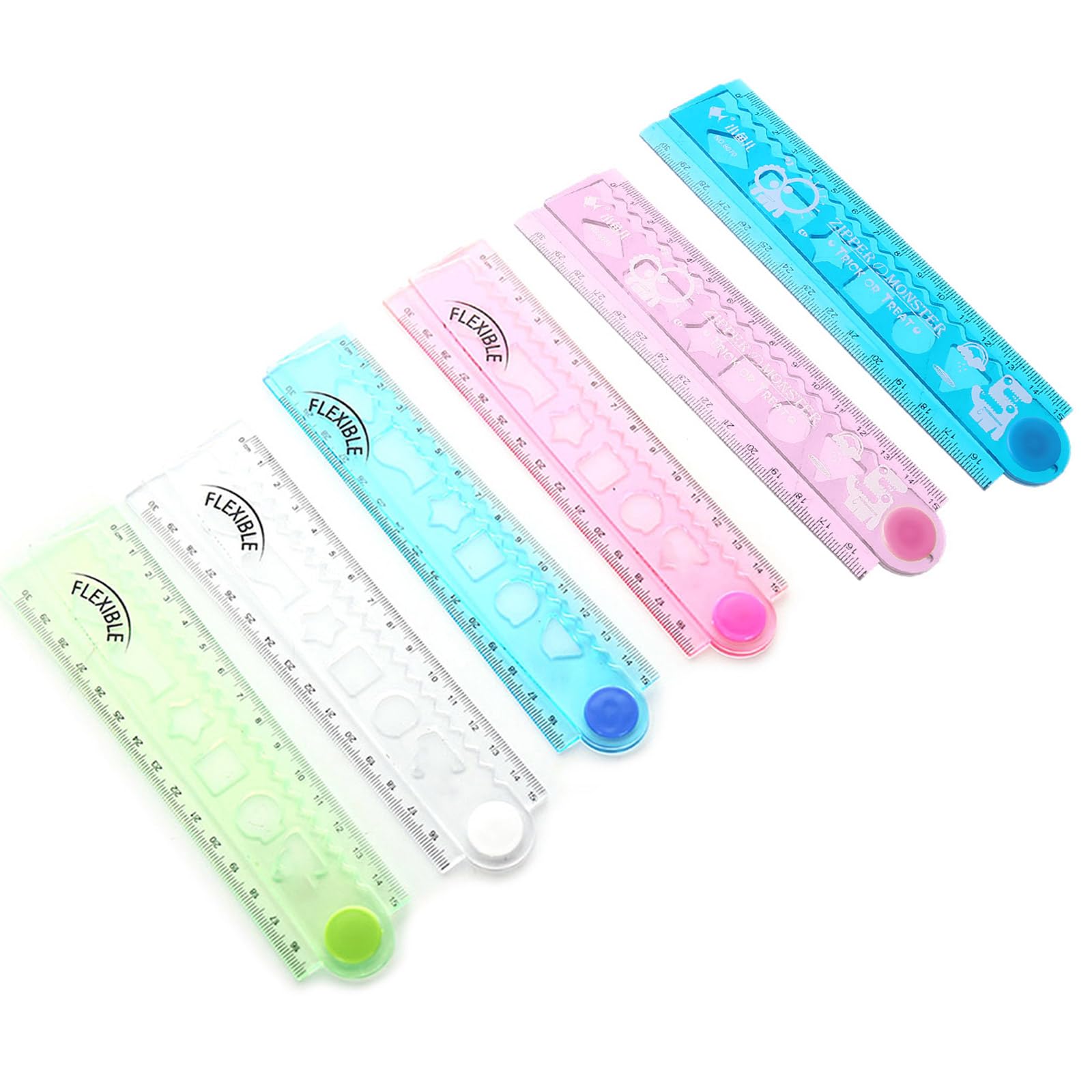 SUCHUANGUANG 30cm Korean Flexible Folding Ruler Multifunction Plastic Drawing Rulers Office S Pvp Plastic