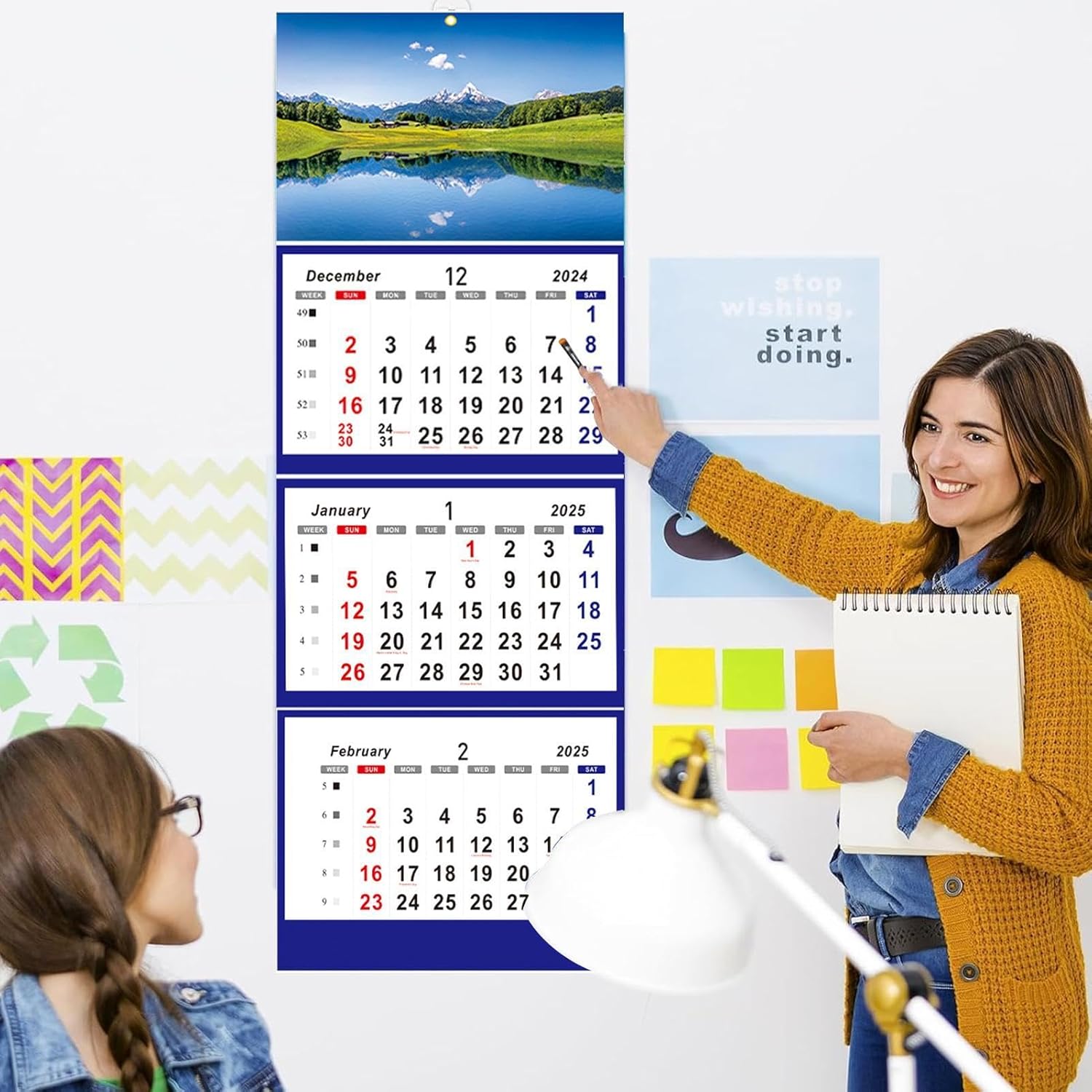 2025 Wall Calendar 3 Month Calendar Vertical Nepal Ubuy 3-month Vertical Wall Calendar 2025