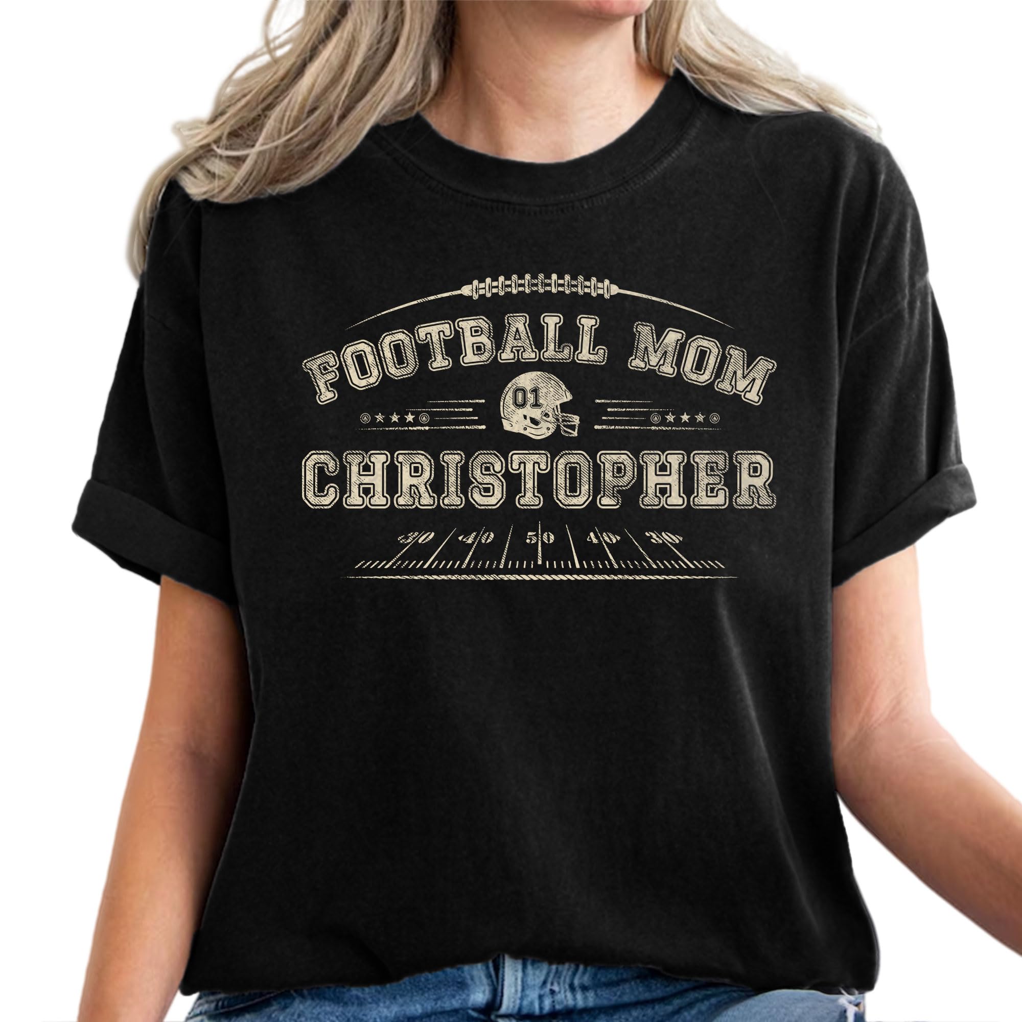 Custom Football Shirt, Football Mom Shirt, Football Mom Shirts for Women, Personalized Football Mom Shirts, Football Mom 1