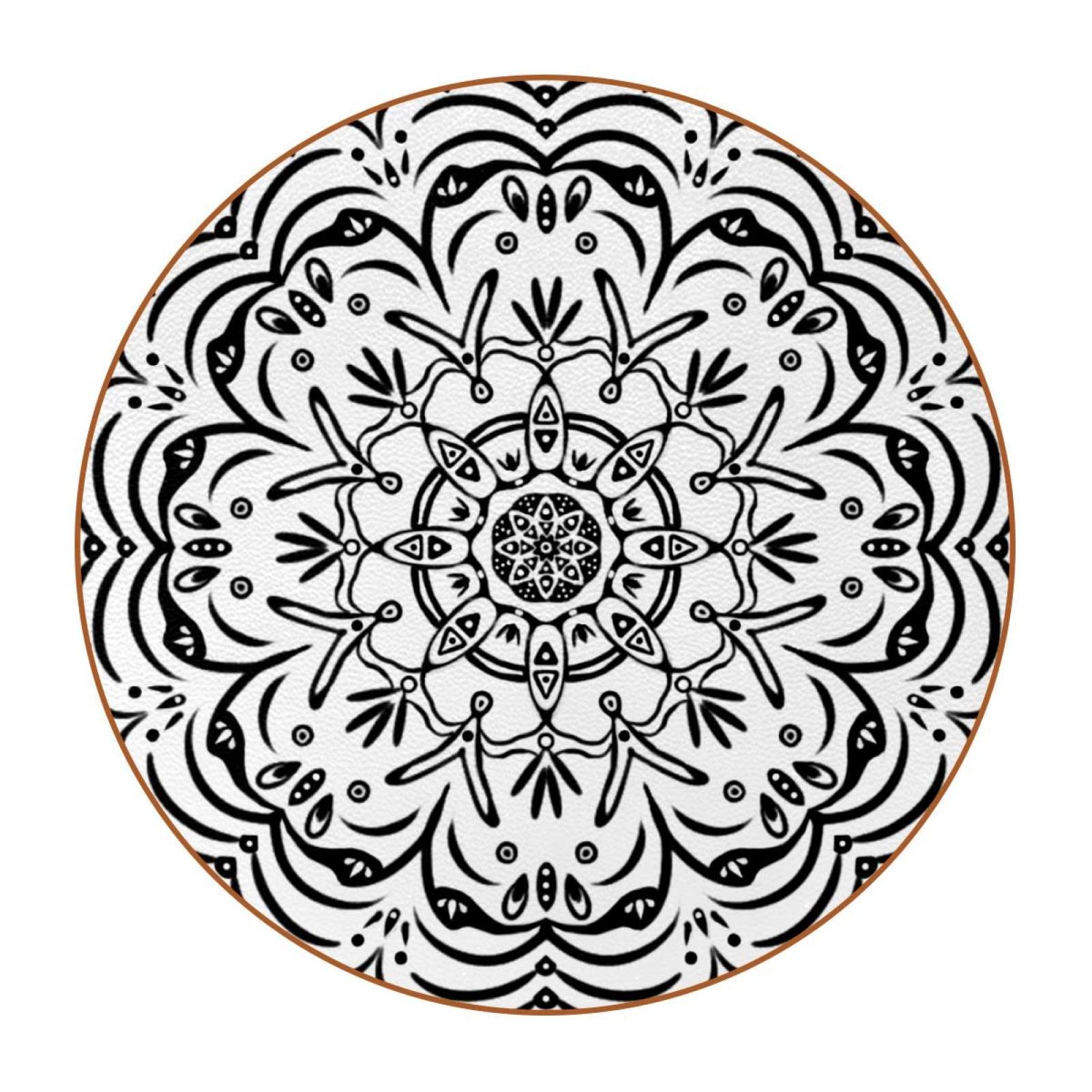 Runde Untersetzer mit Blumenmuster für Getränke, 6 Stück, Tischschutzmatte für Weingläser, Tassen und Tassen, wiederverwendbar im Büro, Küche, Bar, 10,9 cm