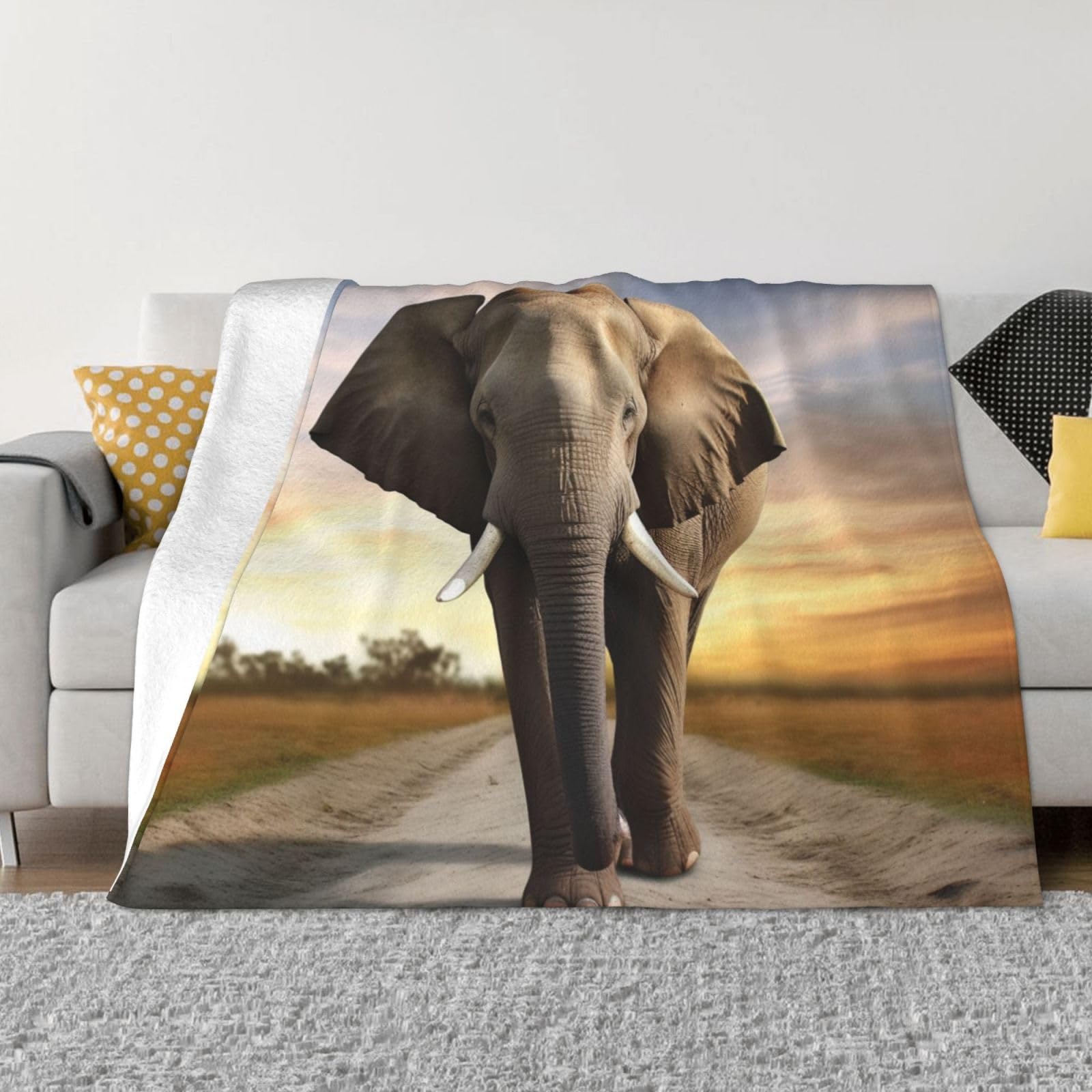 Couverture polaire éléphant : la solution anti-froid pour canapé et lit douillet