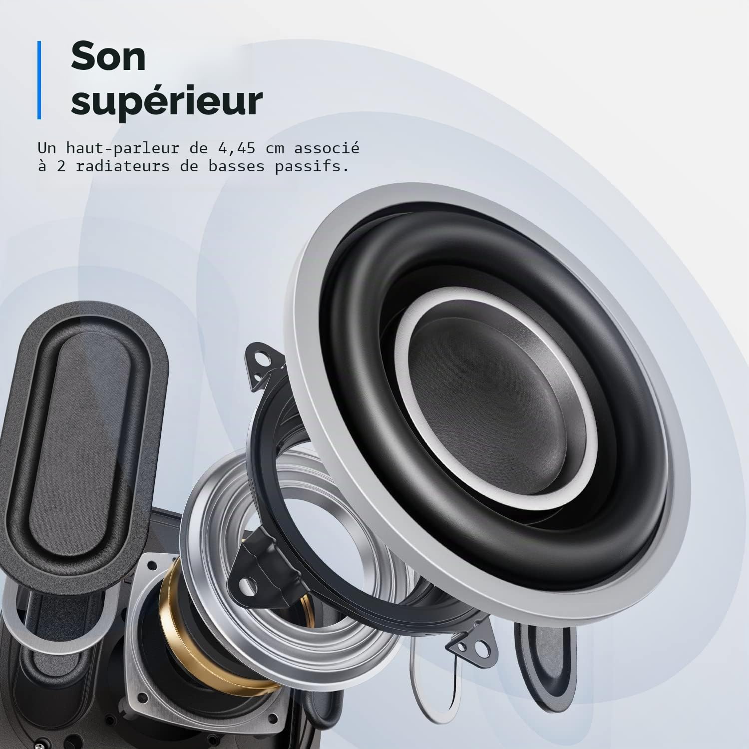 Anker PowerConf S330, Haut-Parleur USB avec Microphone de conférence | Pour le télétravail, amélioration de la voix, Plug and Play, couverture vocale sur 360° via 4 micros, son puissant