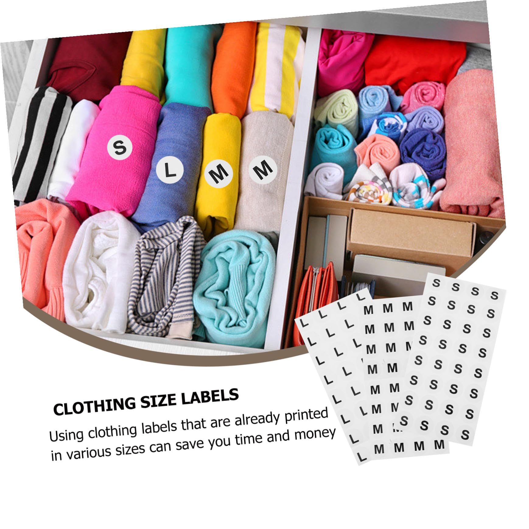 jojofuny 3 Ensembles Autocollants Étiquettes Stickers Vêtement Rond Lavable Cercle Vêtir Tissu Amovible Étiquettes Pour L'organisation Réutilisable Nombre Pvc Auto-adhésif 1500 Pièces * 3