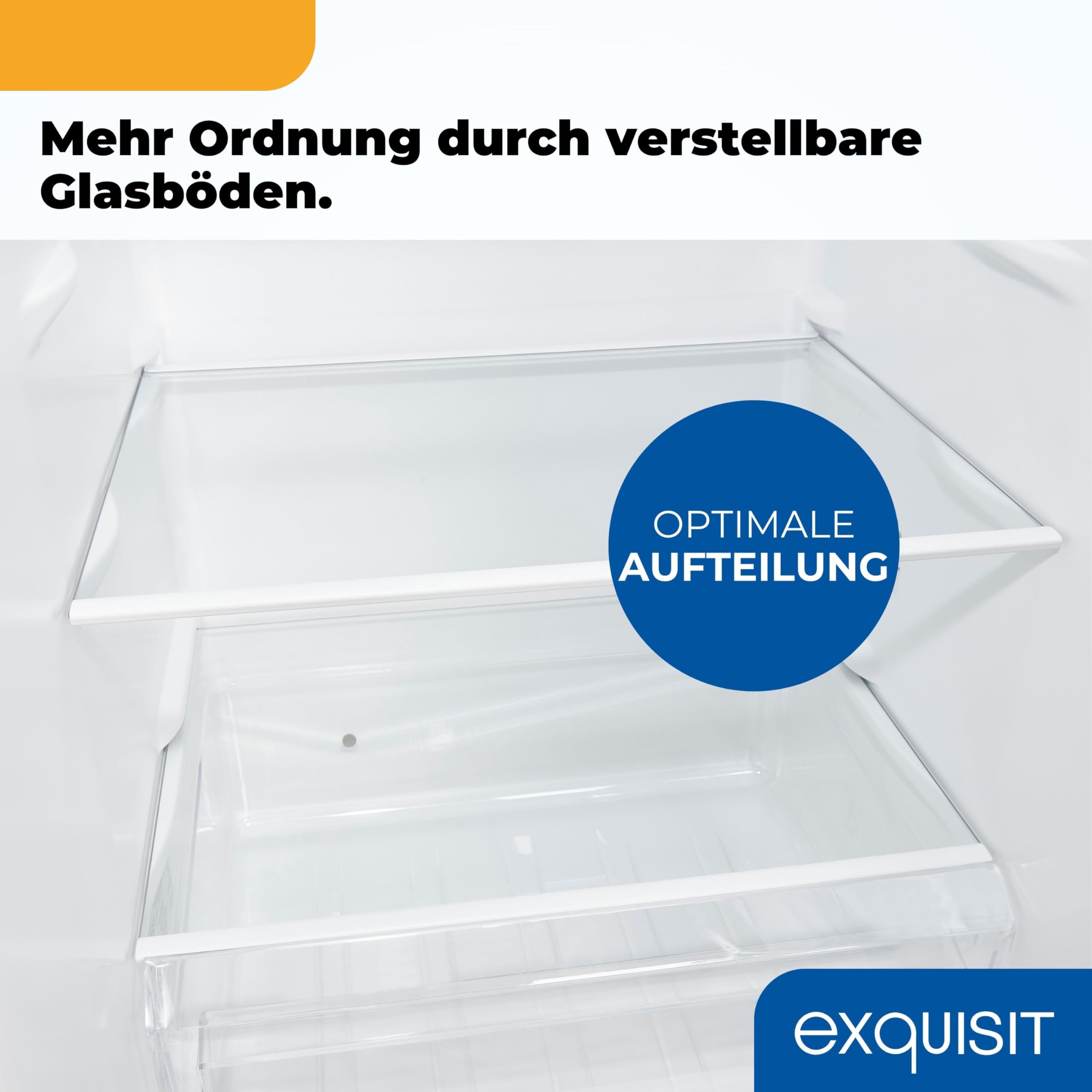 Exquisit KGC5233-60-HE-040D Kühl-Gefrierkombination - Kühlschrank Weiß | 50 cm Breite - 173 Liter - 4-Sterne-Gefrierfach - LED-Beleuchtung - Türalarm - Energieklasse D - 155 kWh/Jahr - Leise