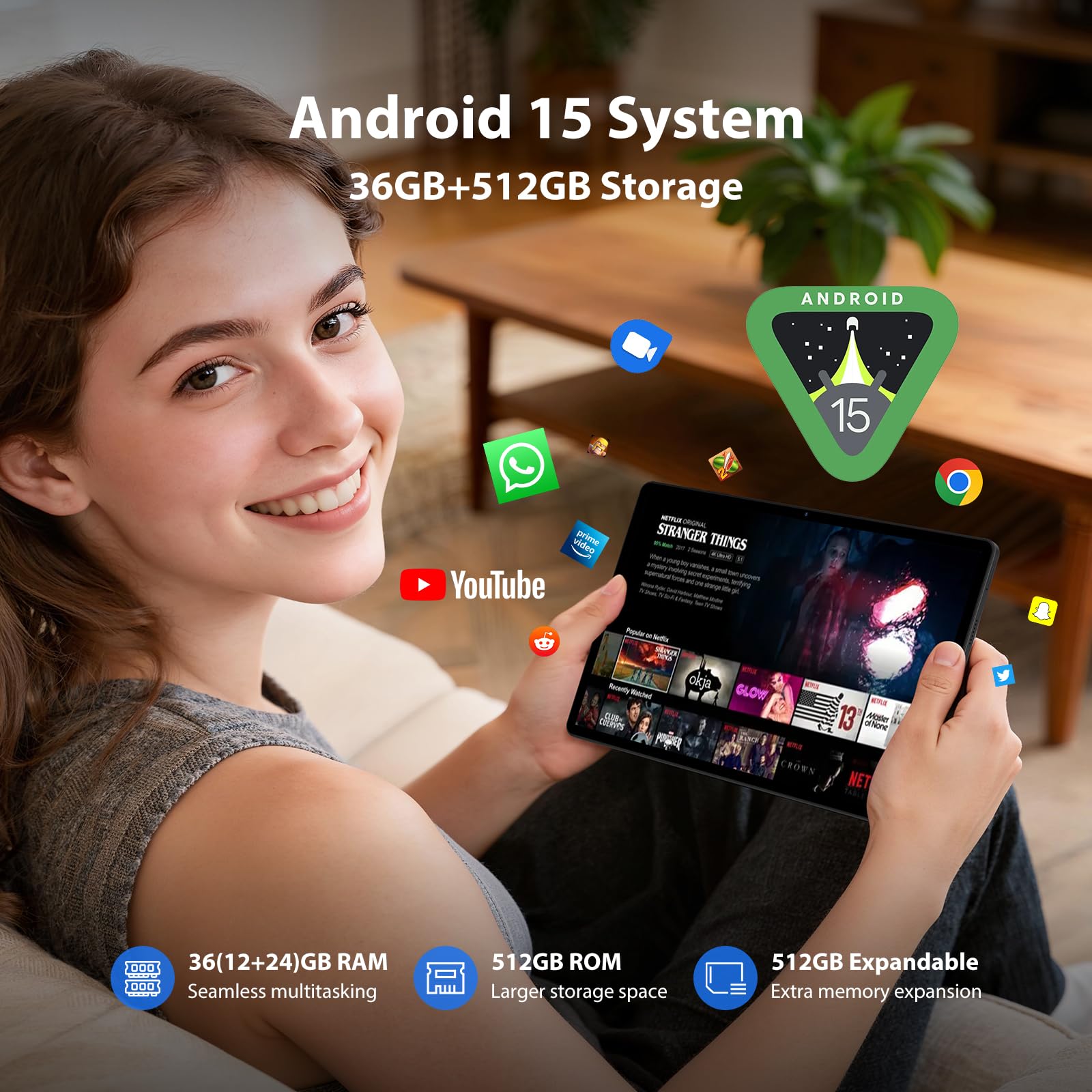 TIGERFU Tablet 13 Pollici, Android 15 Tablet con SIM e WiFi, 36(12+24) GB RAM+512GB ROM, Helio G99, 2.2GHz Octa-Core Gaming Tablets, 9200mAh, Widevine L3, 13MP+8MP, 2944x1840 IPS, 18W Charge - Nero