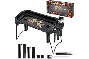 Metal Rolling Tray with Cone Loader Set 8.5 x 3.8 Inch, for...