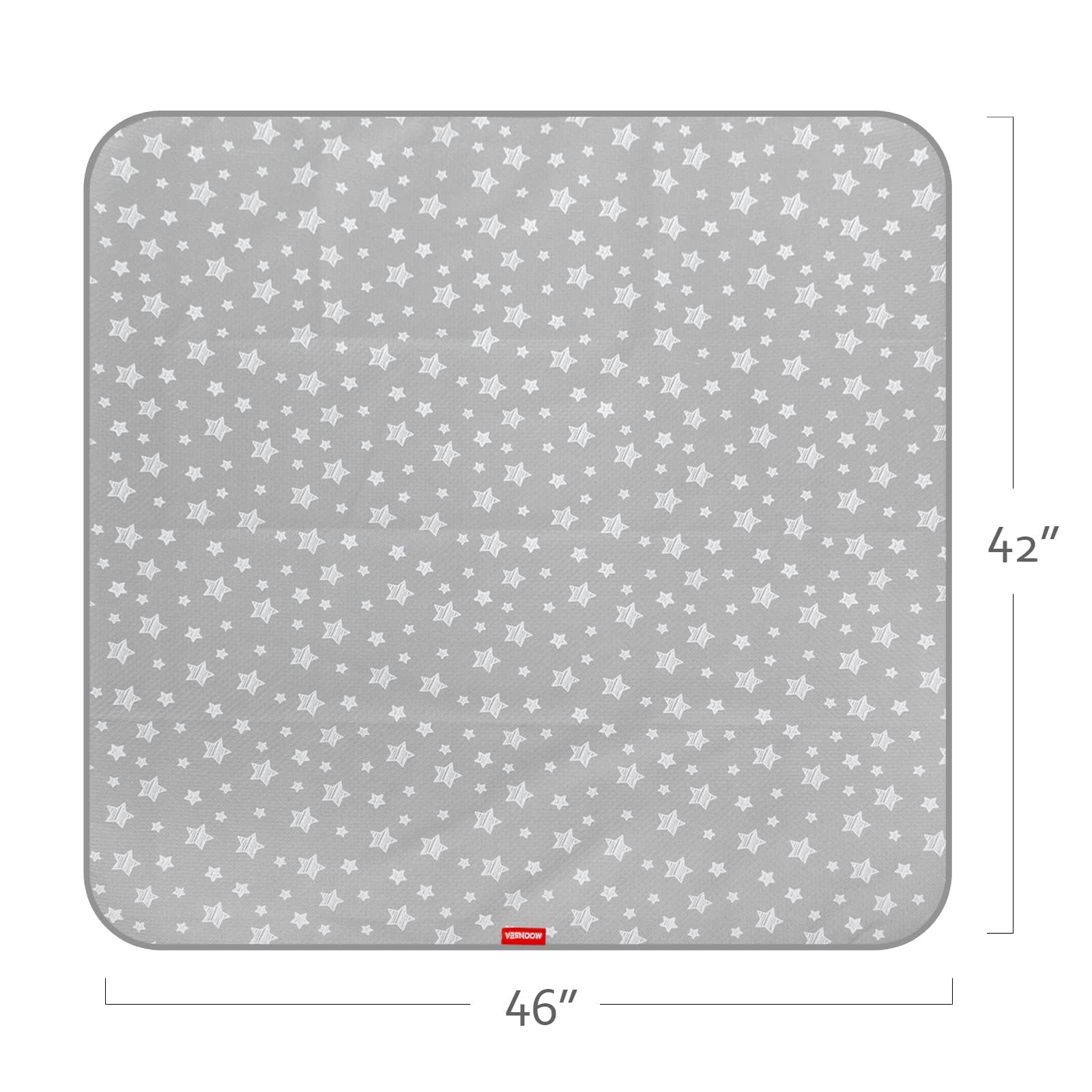 Tapis anti-éclaboussures pour dessous de chaise haute, antidérapant et imperméable, lavable, portable, tapis de pique-nique pour art de bébé, artisanat, jeu, 106,7 x 117,8 cm – Étoile grise