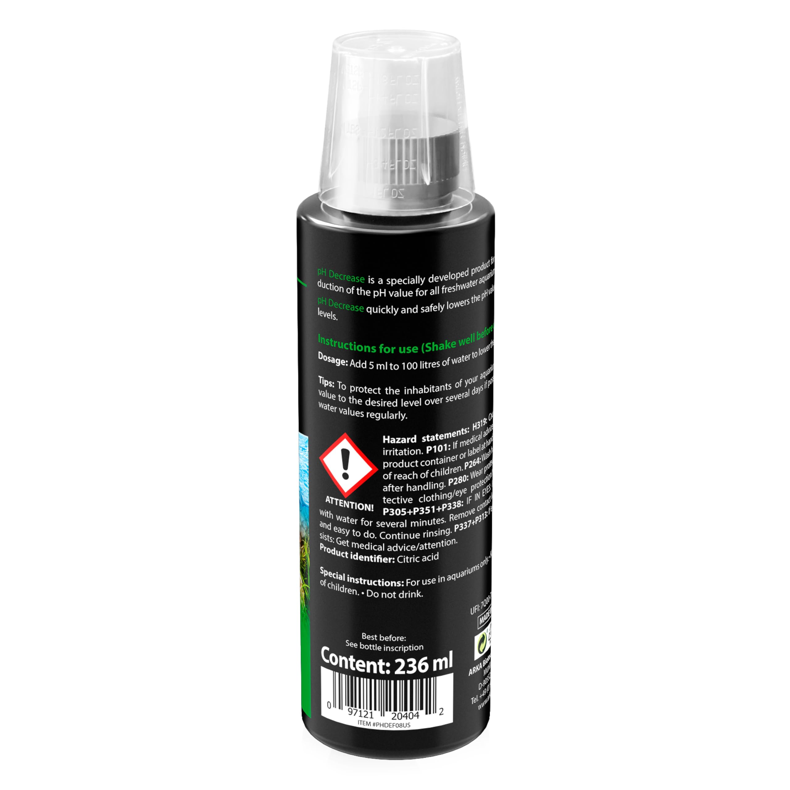 pH/KH Reducer, ARKA pH Decrease 236 ml, lowers pH & carbonate hardness safely, freshwater water conditioner with electrolytes - Image 2