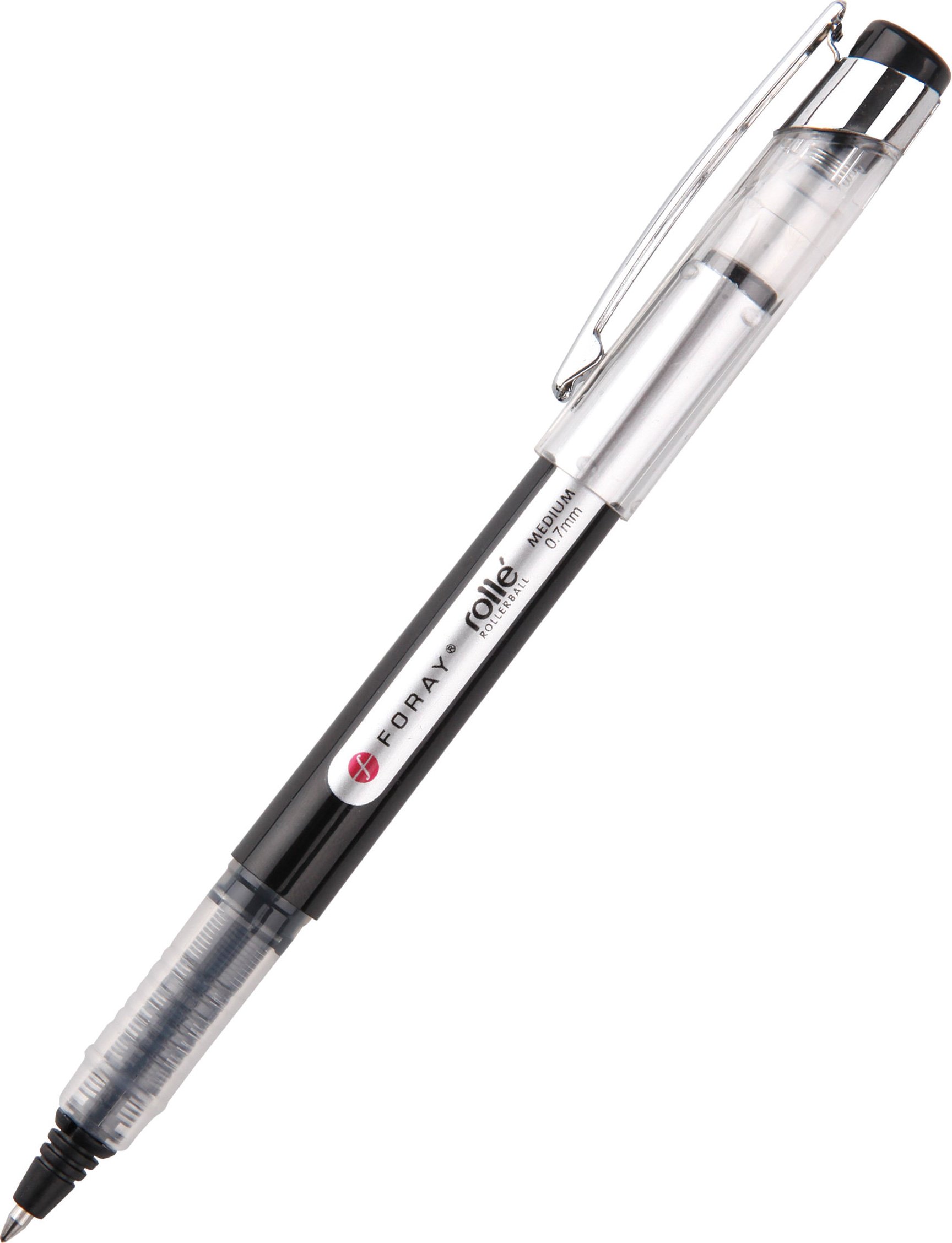 FORAY Kugelschreiber 0,7 Mm Nadelspitze – 12er Pack Silber, Blaue Tinte, Einziehbar