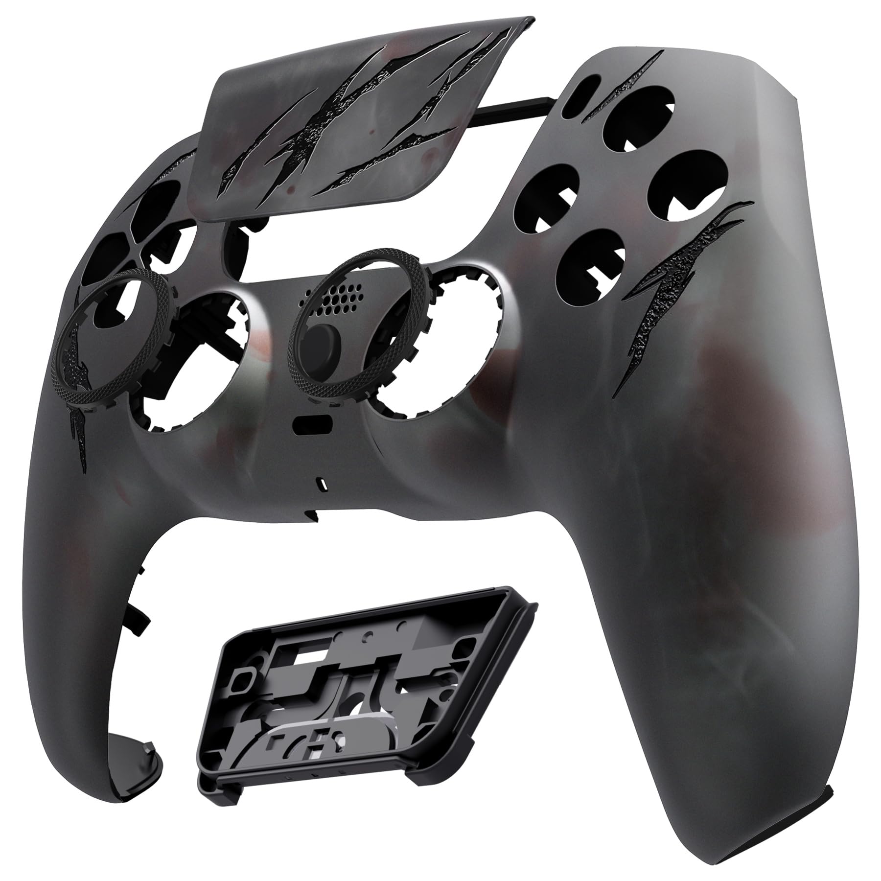 eXtremeRate Luna Cover per ps5 Controller Joystick,Shell Frontale Touchpad Ricambio,Scocca Ridisegnata&Anelli per ps5 Joypad BDM 010/020/030/040/050-Nebbia di Sangue