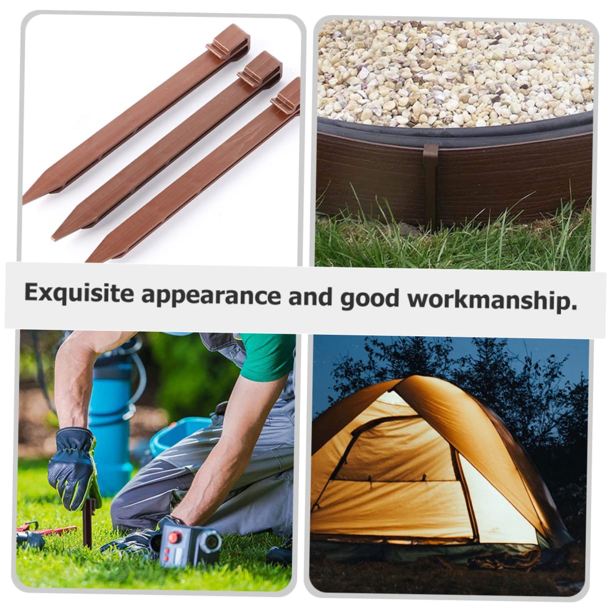 Sosoport 30Pcs Durable Landscape Plastic Ground Pegs for Securing Garden Tent Pegs for Grass Cloth and Outdoor Use Bending Resistant and Tough