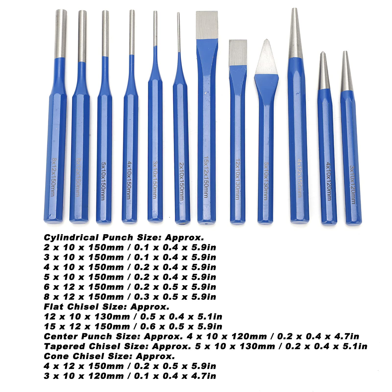 STAHLWILLE 104-105/6T Stabilay Set of 6 Punch Set with Storage Pouch