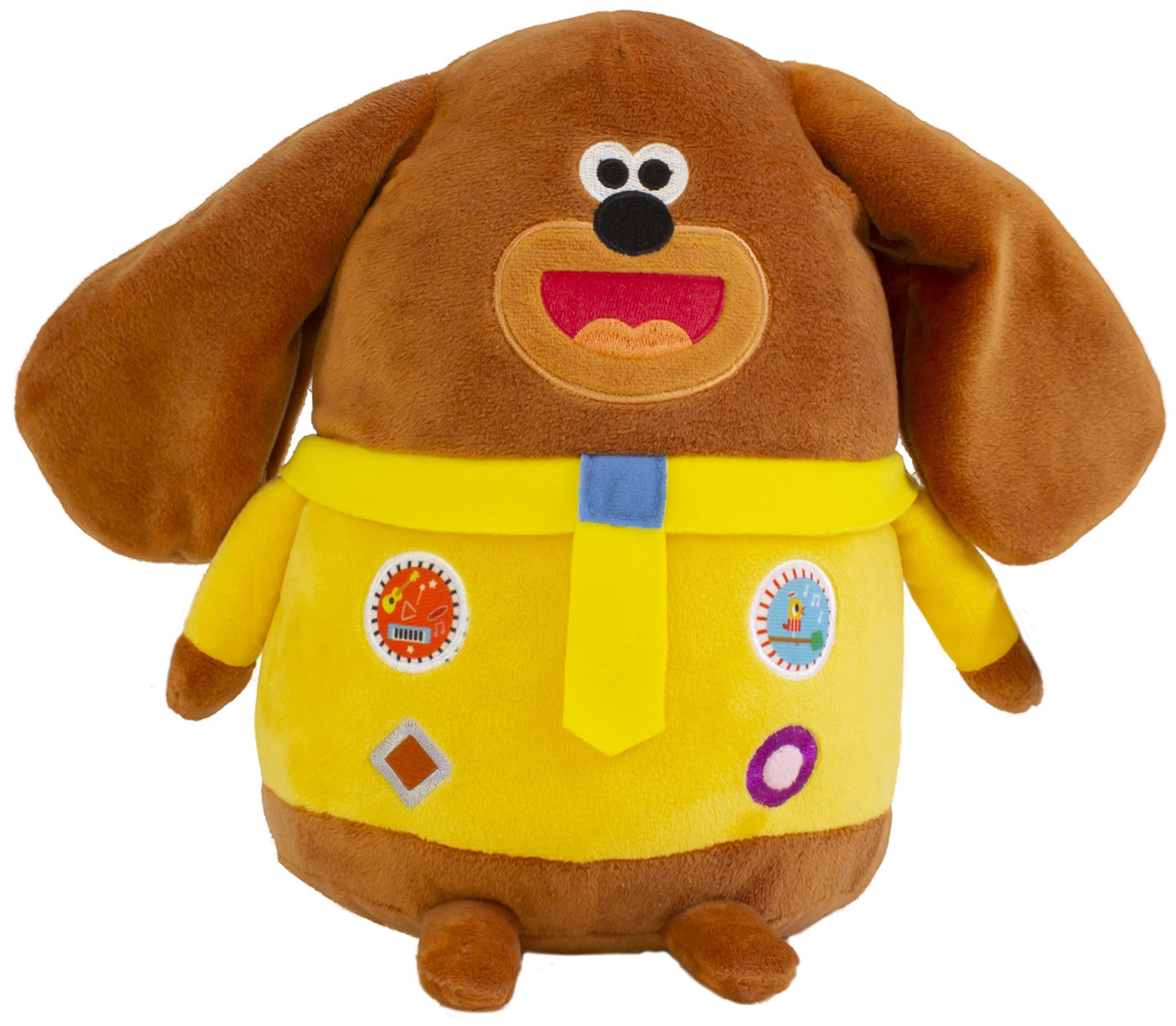 Bizak Hey Duggee Peluche da ballerino Duggee, giocattolo di peluche musicale che muove le orecchie con diversi suoni e canzoni, peluche da 25 cm