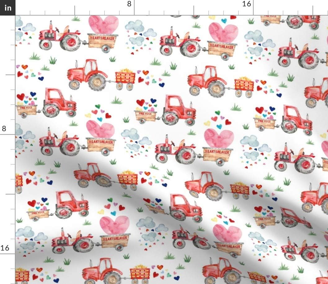 Spoonflower Fabric - Valentine White Hearts Heart Kids Gender Neutral Boy Valentines Printed on Cotton Poplin Fabric by The Yard - Sewing Shirting Quilting Dresses Apparel Crafts