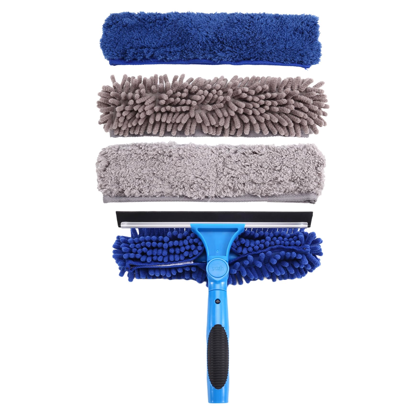 Vjsujehgy 2-In-1 Window Cleaning Brush Squeegee Kit High-Reach Outdoor Glass Cleaning Cleaning of Various Window/Tiles/Floors