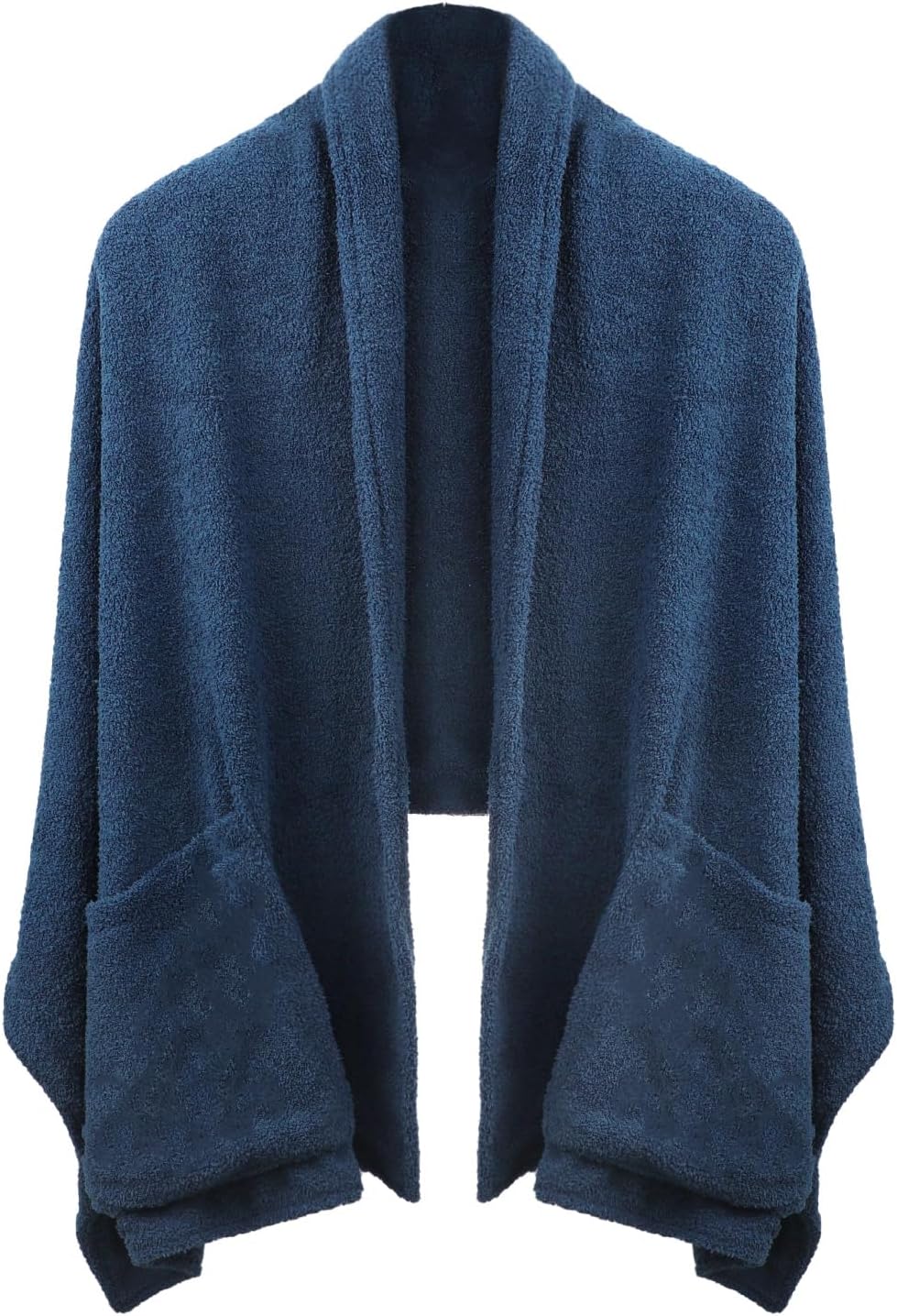 Womens Wearable Blanket Cozy Fleece Oversized Pockets Shawl Poncho Cape Winter Plush Warm Shoulder Wrap Cloak Shrug