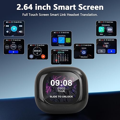 Miniatura 6 de Auriculares de traducción AI en tiempo real, pantalla táctil LCD traductor en tiempo real para 164 idiomas y acentos, incluye dispositivo de