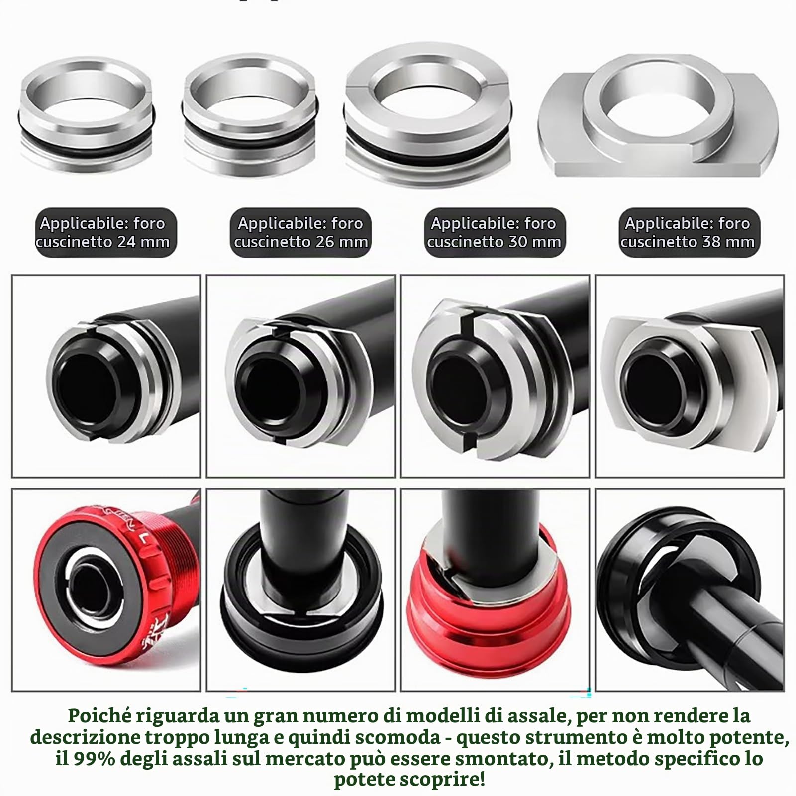 NEWFUN Kit Inferiore Bicicletta,Estrattore Movimento Centrale Bici, Kit per la Stampa del Cuscinetto della Bicicletta,Strumenti per Il Montaggio e Lo Smontaggio del Movimento Centrale BB86/30/92/PF30