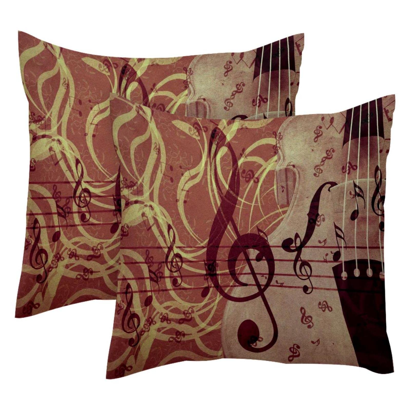Housses de coussin lombaire avec partitions de violon pour un salon style campagne