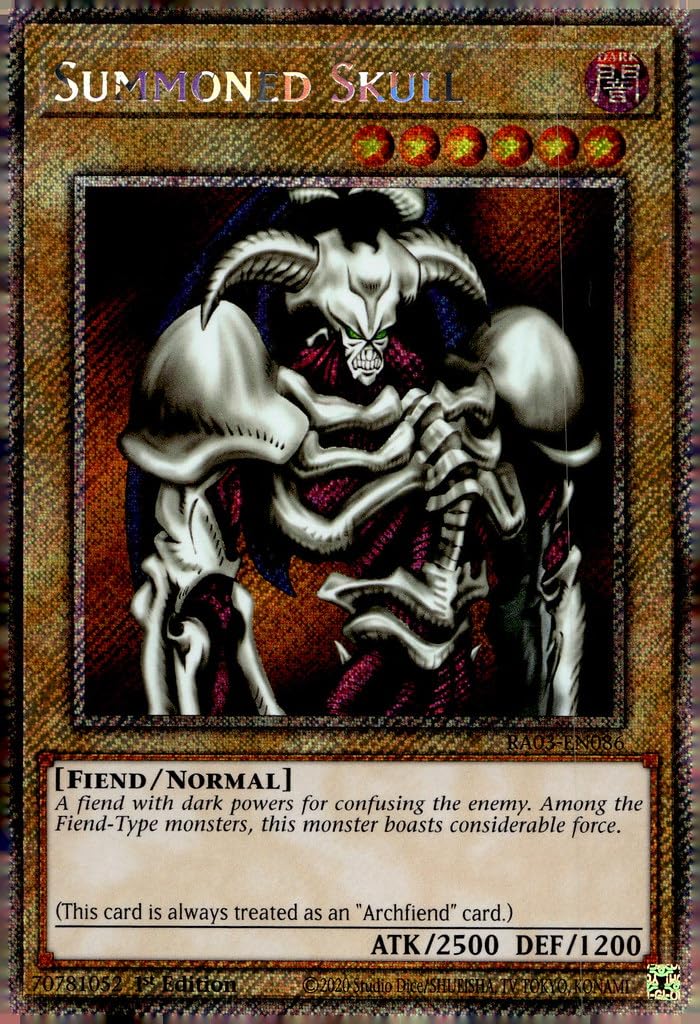 yugioh summoned skull cards YU-GI-OH! (Platinum Secret Rare) - RA03-EN086 - 1st Edition - Trading Card Game Singles A fiend with dark What is a Rev Pack Art:Mewtwo/Machamp/Alakazam (Middle) pokemoncards