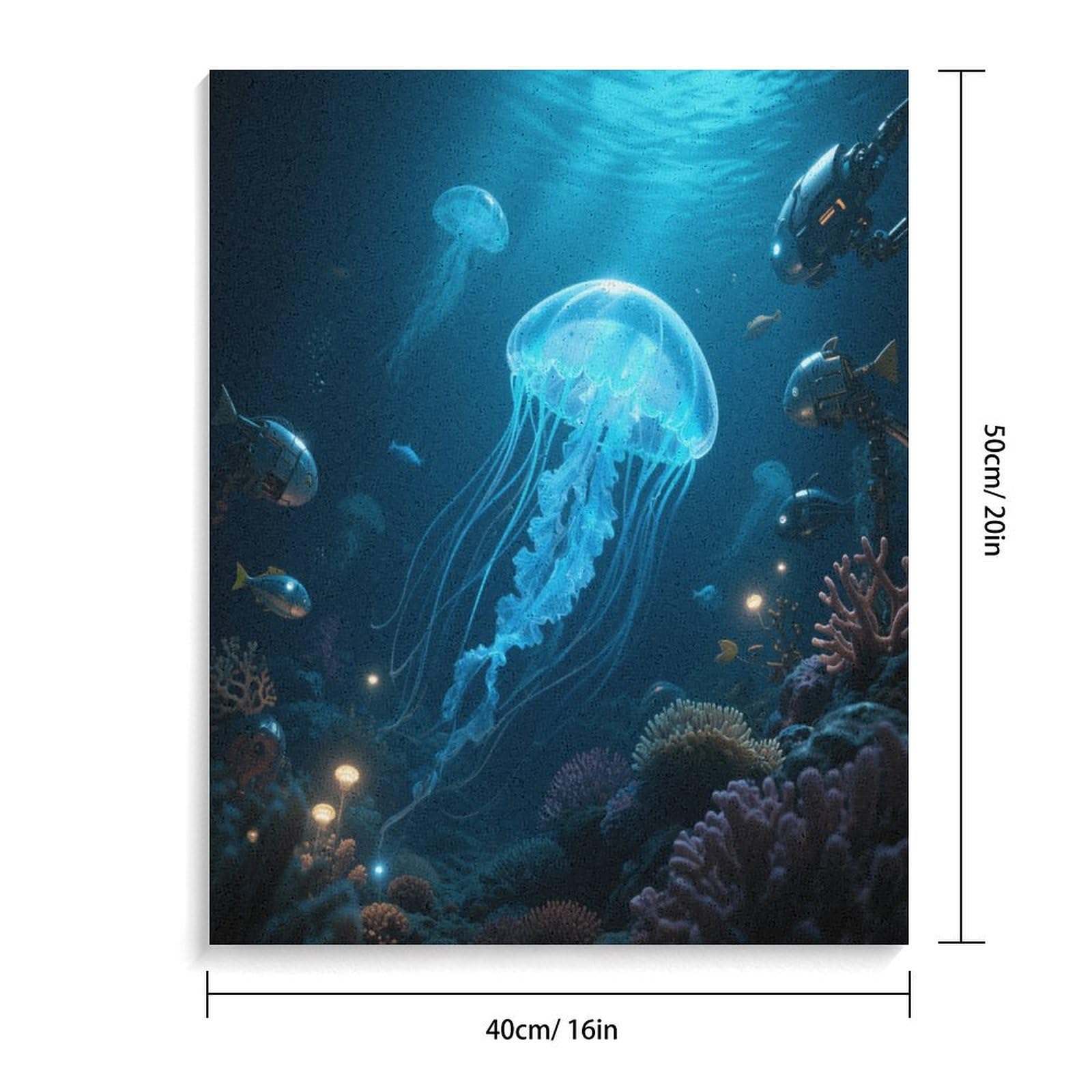 KOAYUBFC Deep Sea World Malen nach Zahlen Kit für Erwachsene Anfänger Erwachsene Malen nach Zahlen Kits auf Leinwand DIY Acryl Ölfarben Malerei mit Pinseln als Geschenk Home Wall Decor