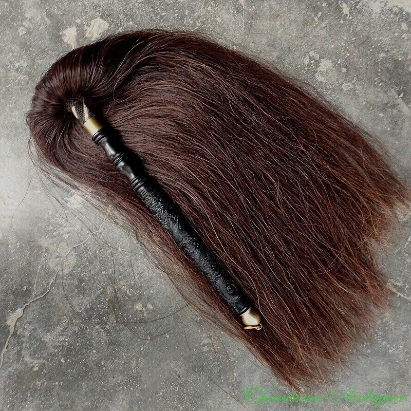 Wudang Taoism Taiyi Training Fuchen Horsetail Whisk Wood Handle 58cm Tail #0043