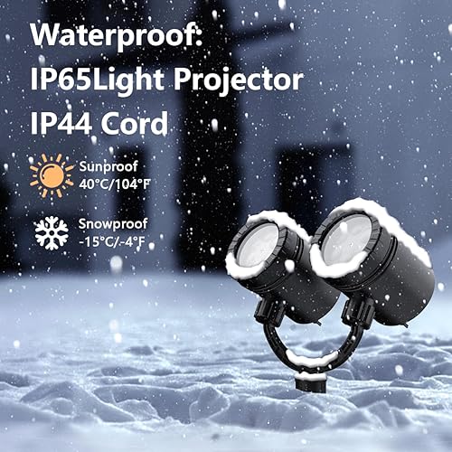 Miniatura 4 de Proyector de luces de Navidad para exteriores, luces LED de copo de nieve para interiores, doble cabezal, luces de decoración de Navidad