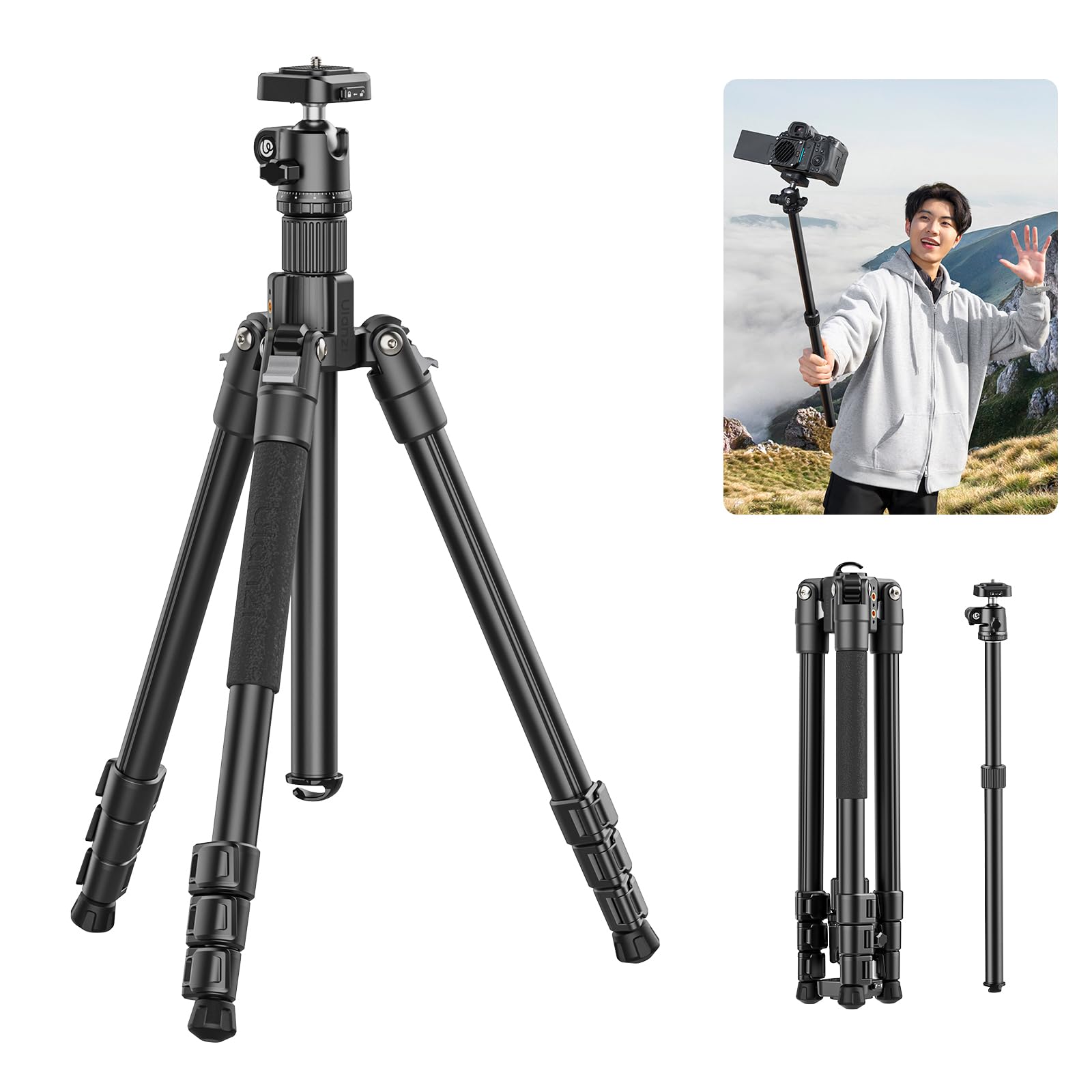 Amazon.com : ULANZI TT53 Camera Tripod, 70.8” Travel Tripod for