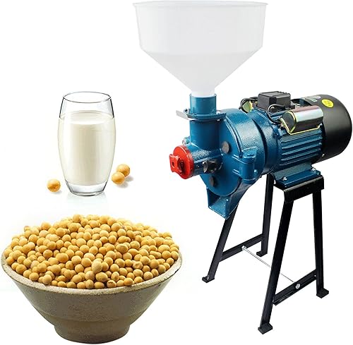 Molinillo de granos, molinillo eléctrico de 2200 W 110 V en seco húmedo y seco, máquina de mantequilla de maní con embudo, molinillo de cereales