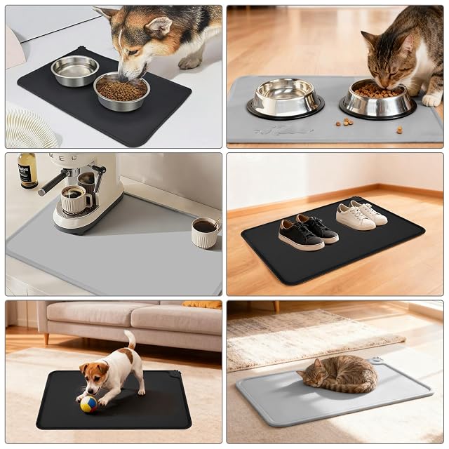 Foto 6 de 7 de Druuzyl Alfombrillas de Silicona para Mascotas 2Pcs Alfombra Alimentación para Perros,Silicona Alfombrilla…