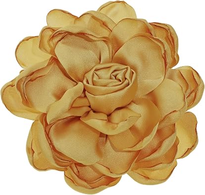 Fabric Rose Flower Brooch Pin 4 Inch Large Handmade Satin Floral Lapel Pin for Women Girls Wedding Party Dance Dress Clothes Decoration